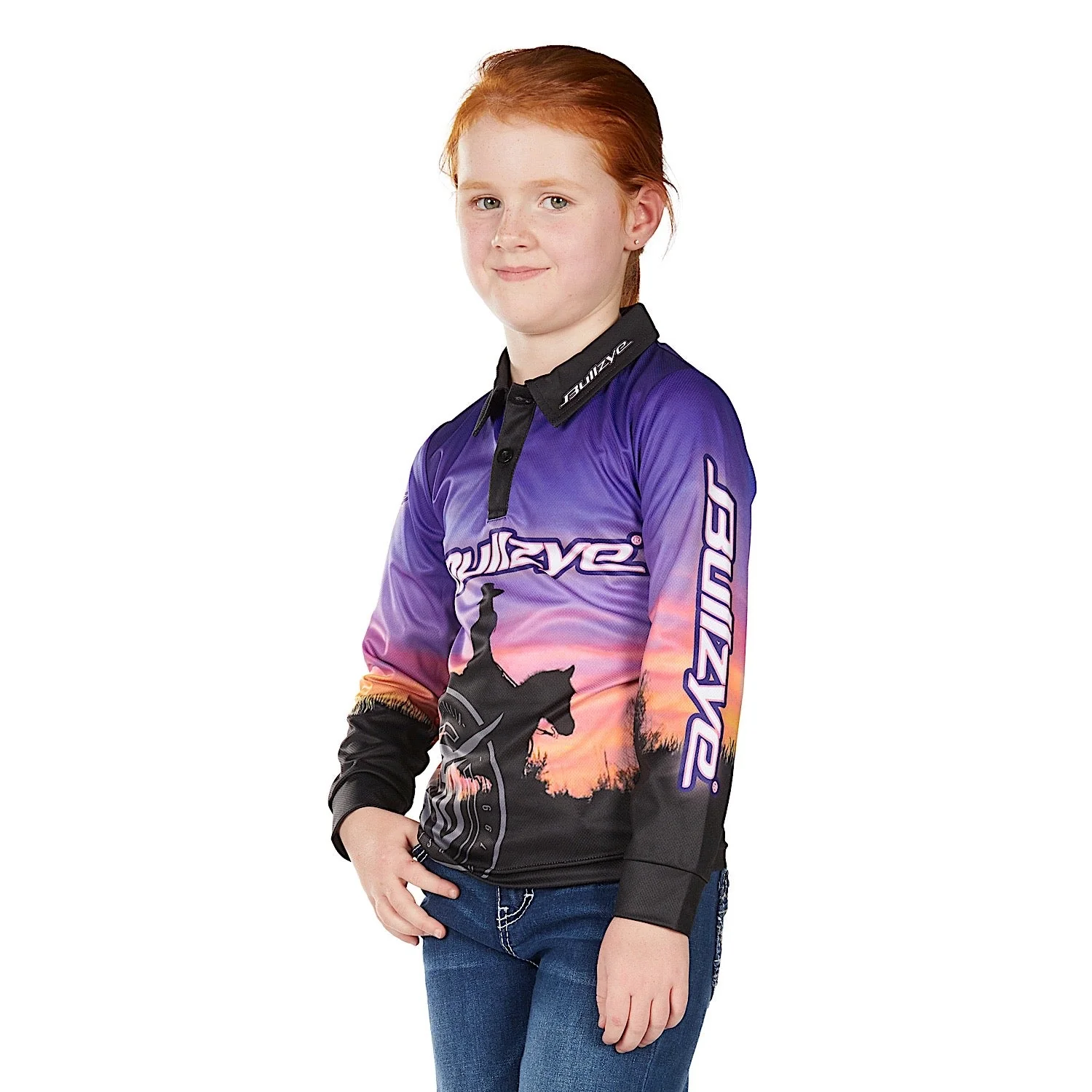 Bullzye Girl's Sunset Long Sleeve T Shirt - Multi - Image 2