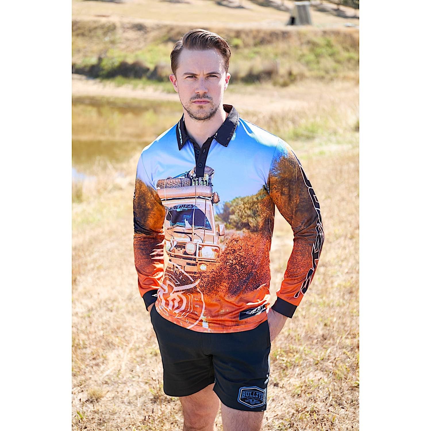 Bullzye Men's Blazing Long Sleeve T Shirt - Multi - Image 3