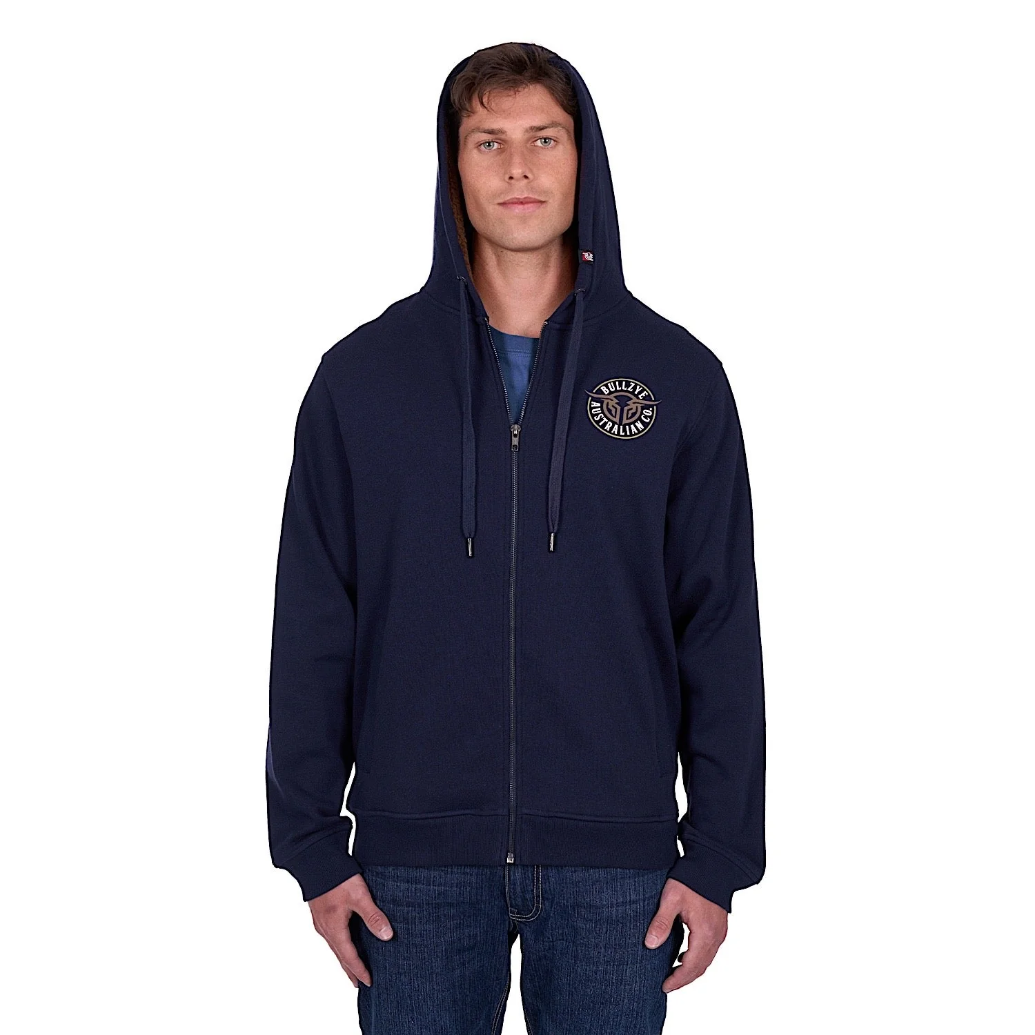 Bullzye Men's Bullring Zip Up Hoodie - Navy - Image 5