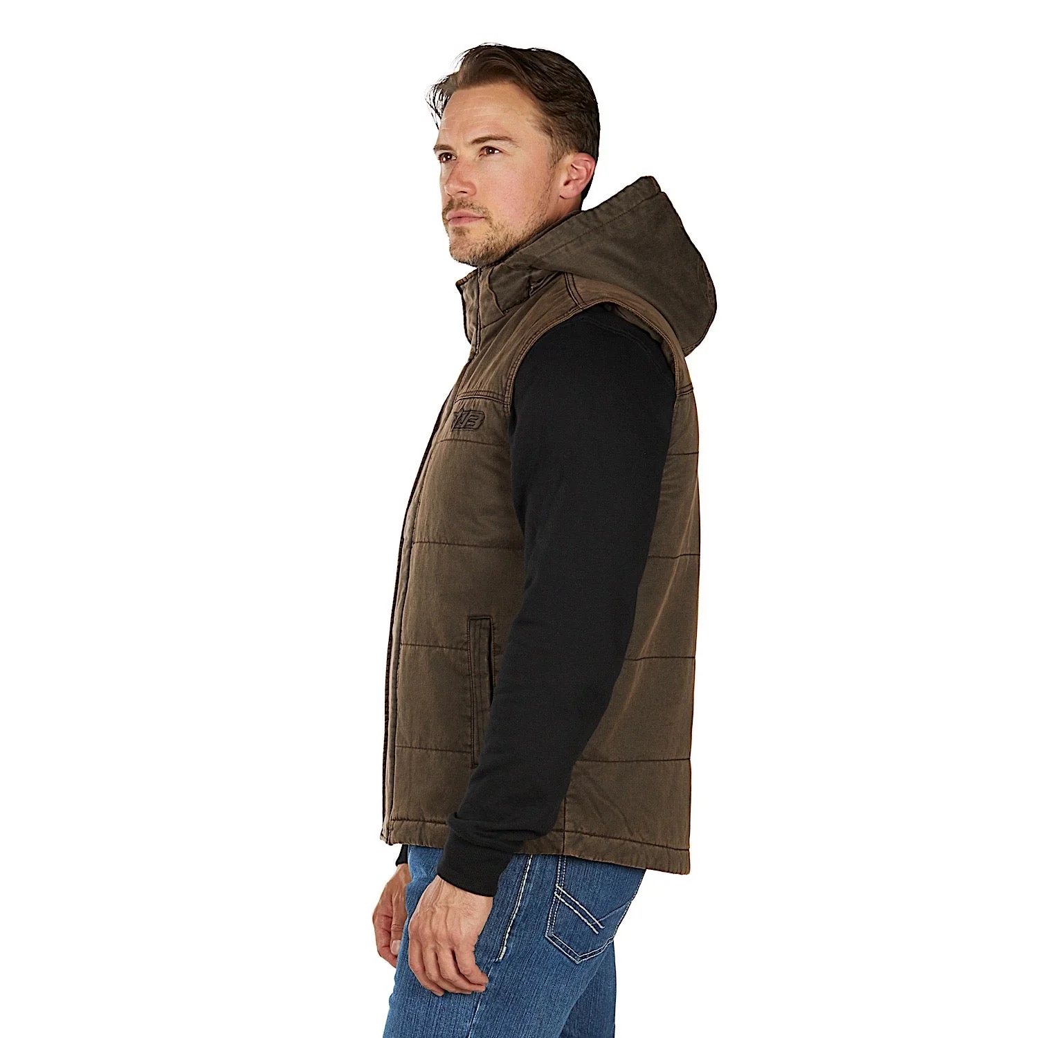 Bullzye Men's Canon Faux Oilskin Vest - Rustic Mulch - Image 3