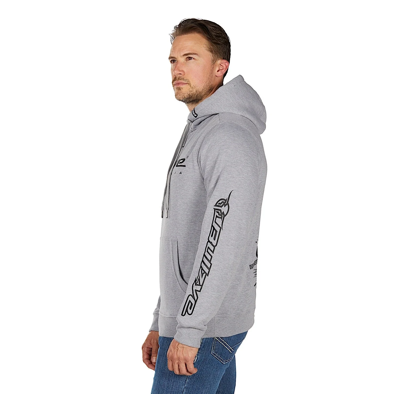 Bullzye Men's Determination Pullover Hoodie - Grey Marle - Image 3
