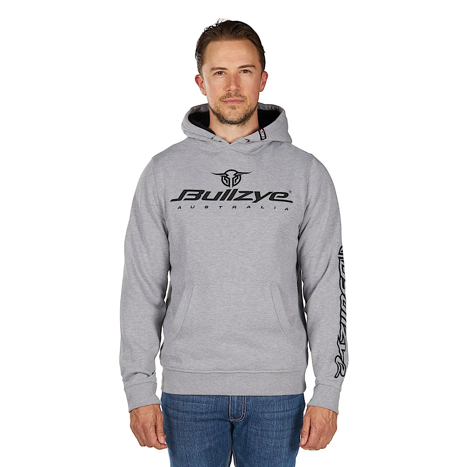 Bullzye Men's Determination Pullover Hoodie - Grey Marle - Image 5