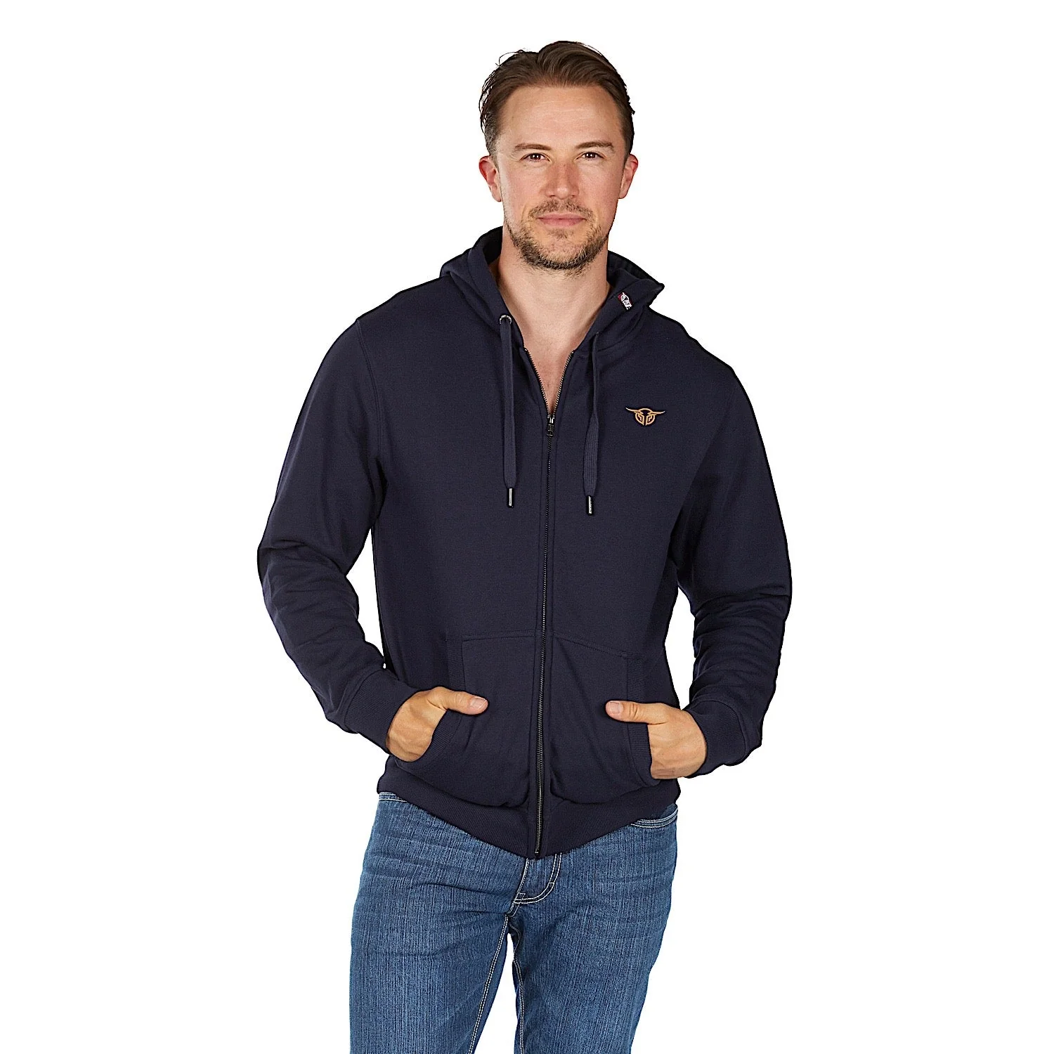 Bullzye Men's Hardy Zip Up Hoodie - Navy - Image 3