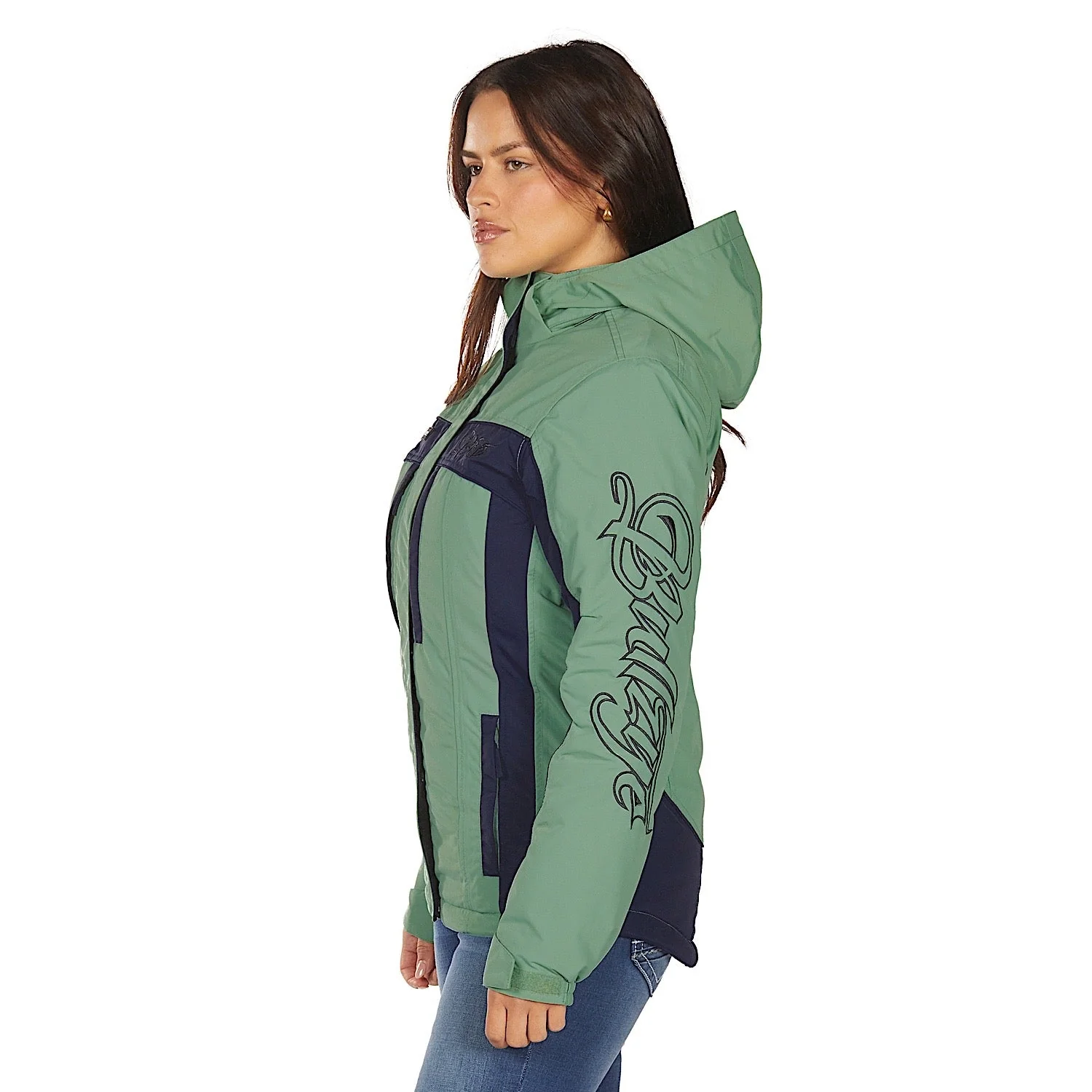 Bullzye Women's Carla Jacket - Navy / Moss - Image 3