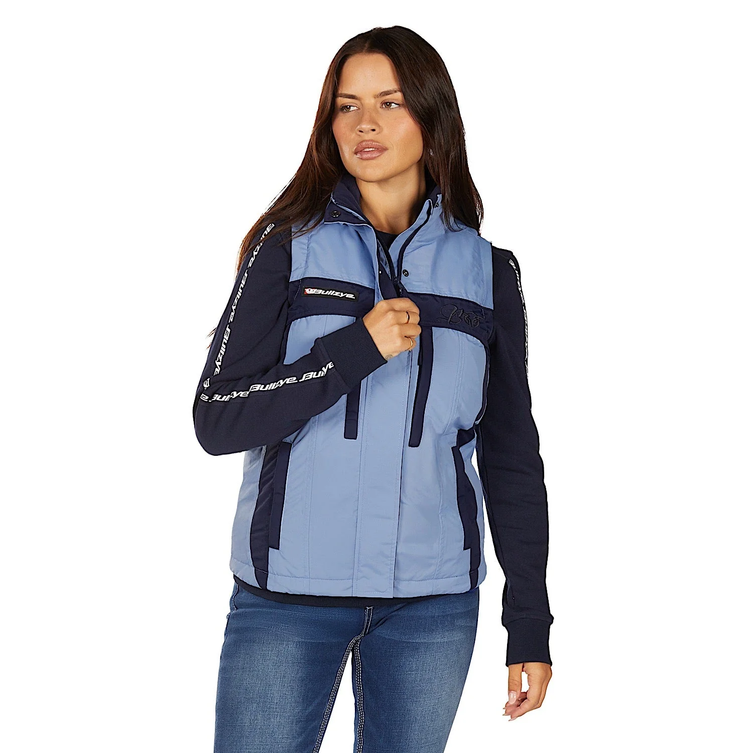 Bullzye Womens Carla Vest Navy/Light Blue