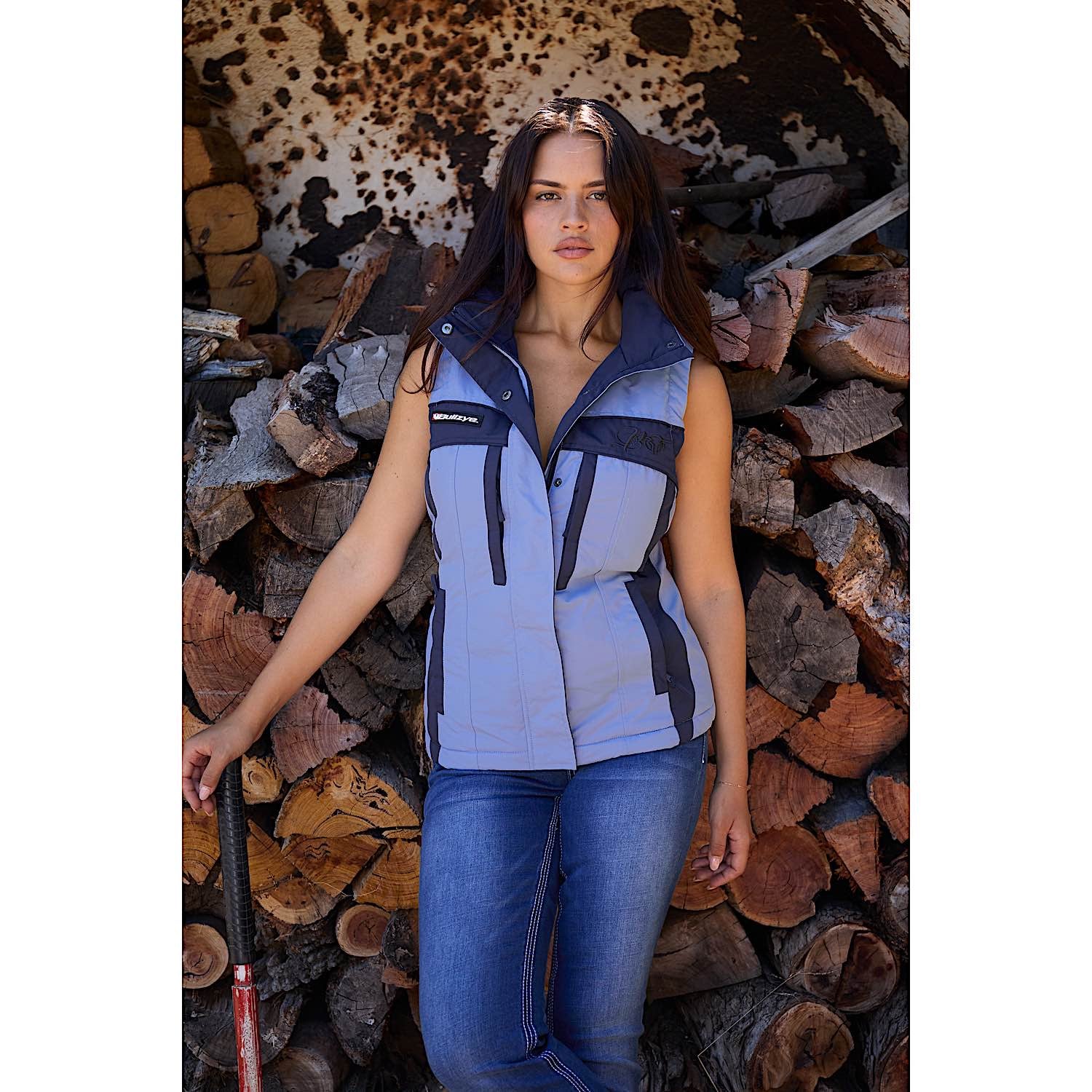 Bullzye Womens Carla Vest Navy/Light Blue - Image 6