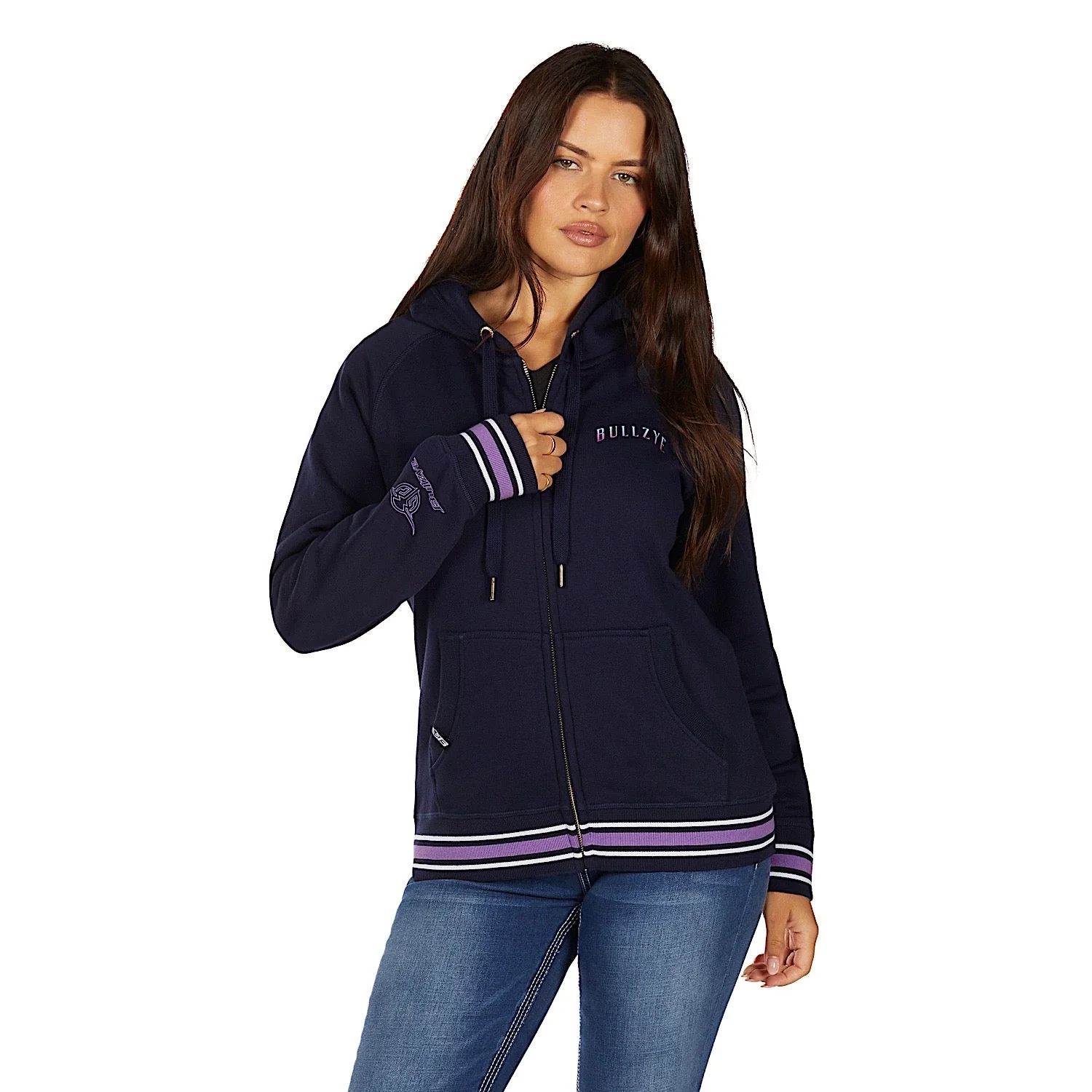 Bullzye Women's Jemma Zip Through Hoodie - Navy - Image 3