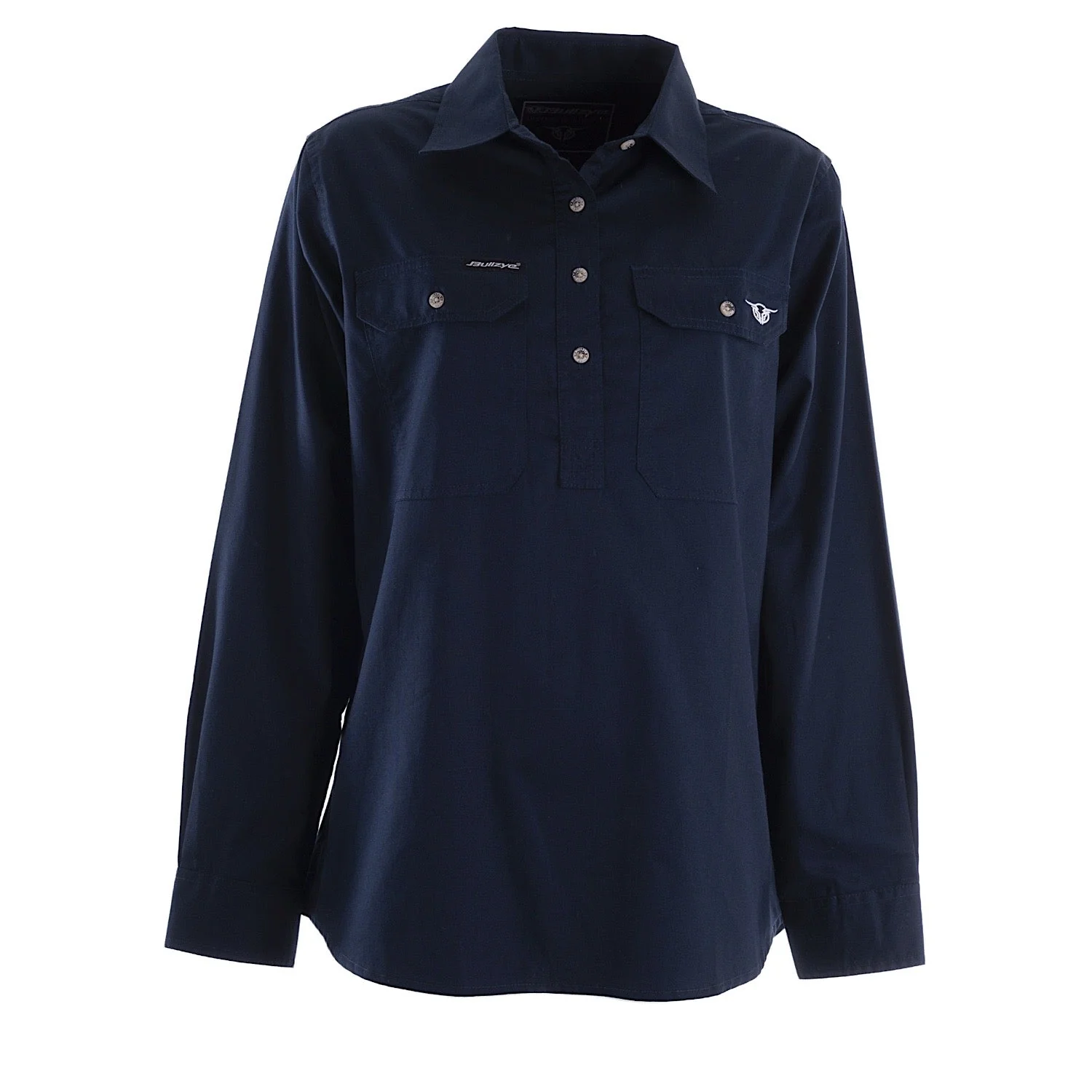 Bullzye Women's Lightweight Half Placket Shirt Navy - Image 2