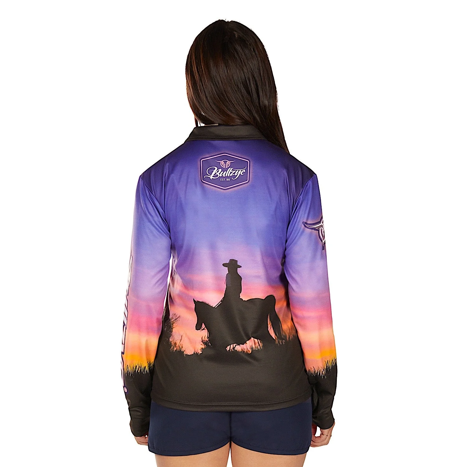 Bullzye Women's Sunset Long Sleeve T Shirt - Multi - Image 4