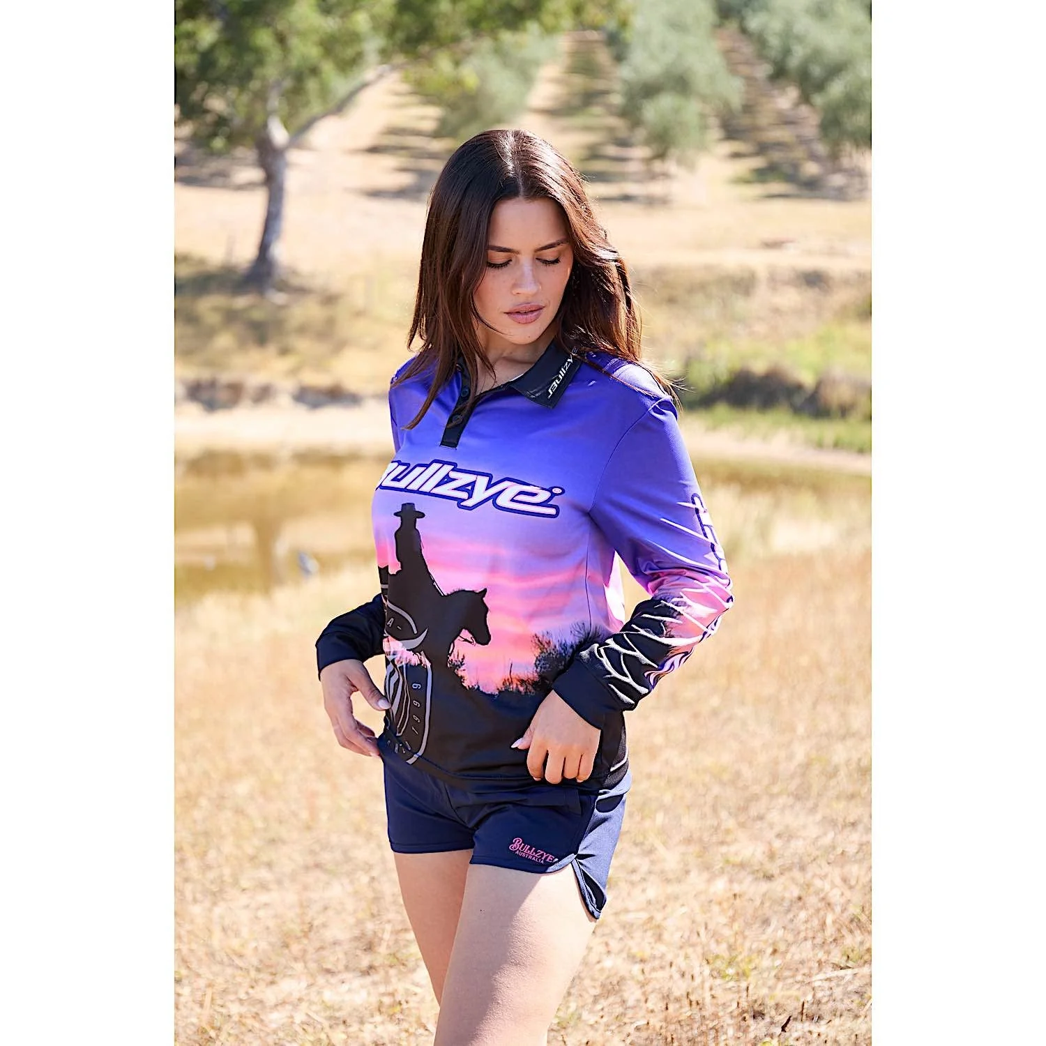 Bullzye Women's Sunset Long Sleeve T Shirt - Multi - Image 5