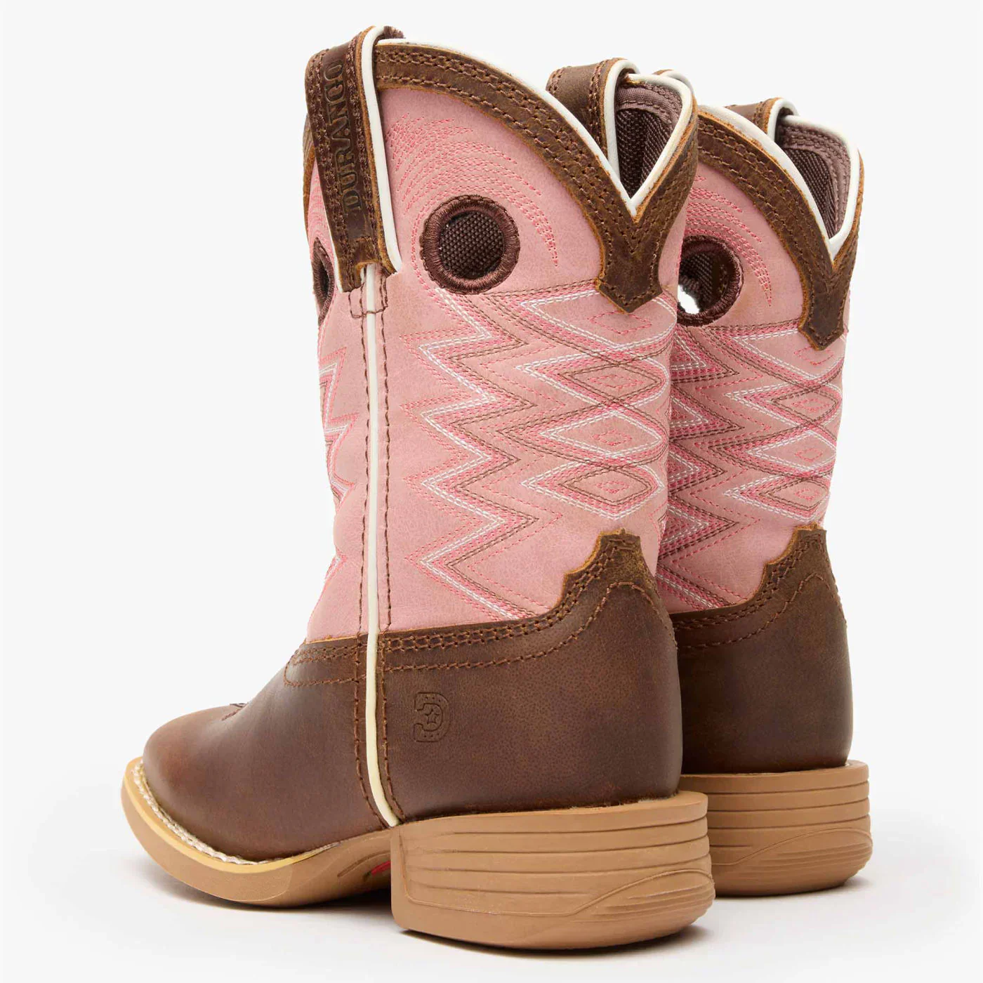 Durango Little Kid's Lil Rebel Pro Western Boot - Dark Chestnut / Bubblegum - Image 3
