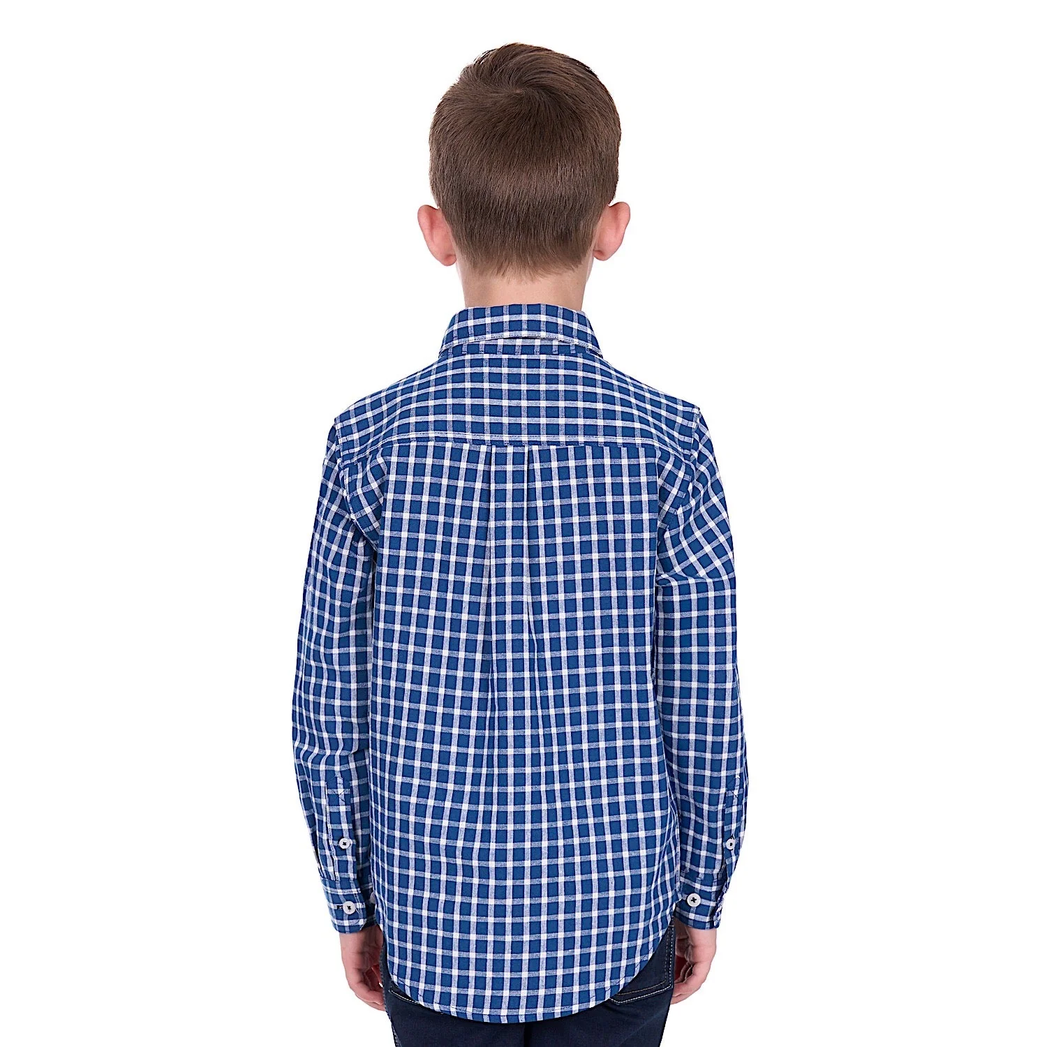 Hard Slog Boy's Alden 1/2 Placket Shirt - Navy/White - Image 4