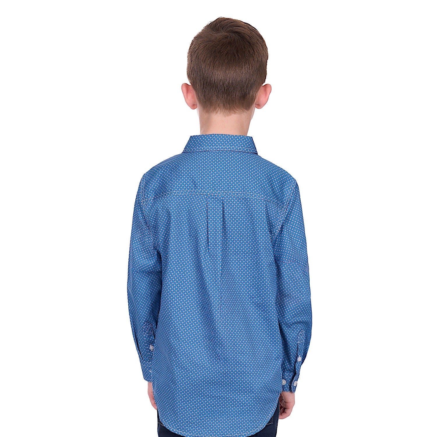 Hard Slog Boy's Holden 1/2 Placket Shirt - Navy/Blue - Image 4