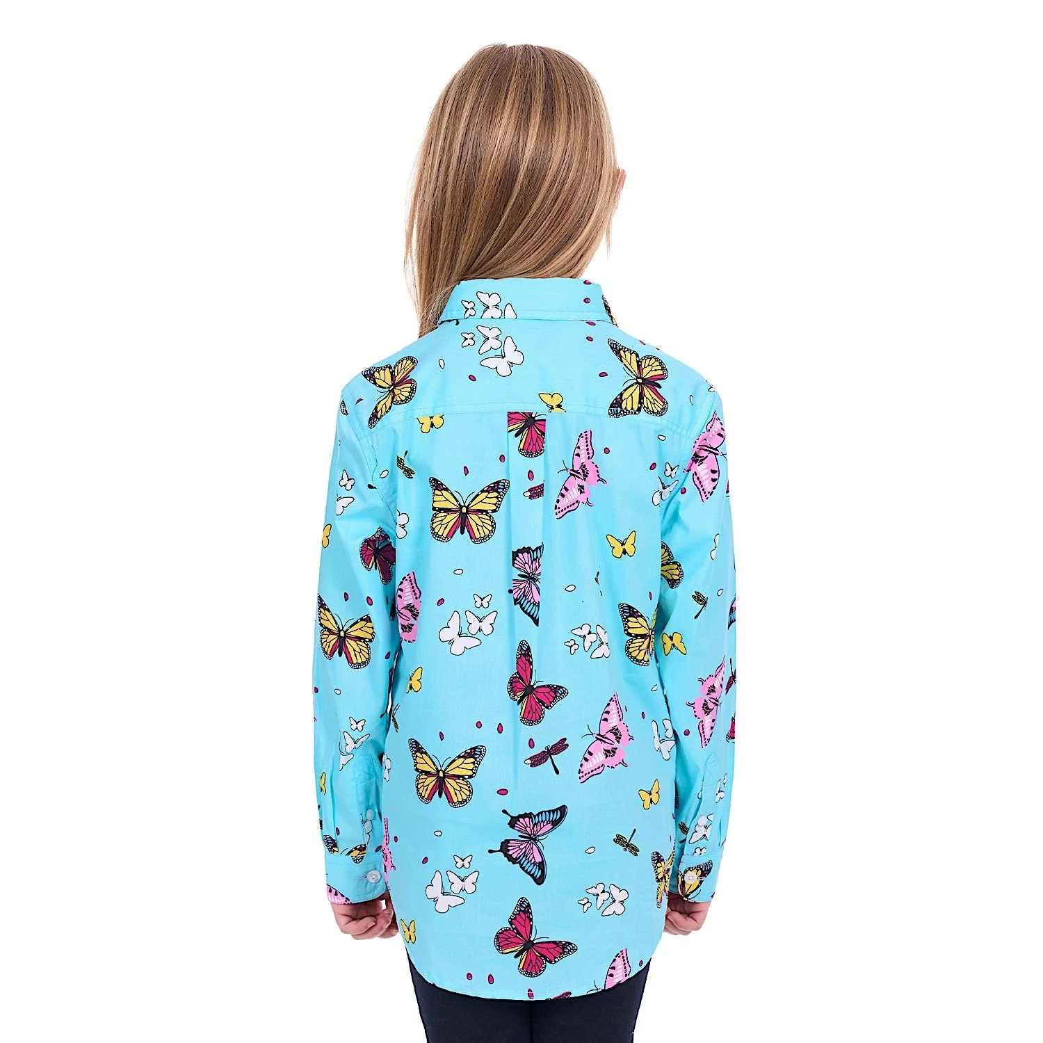 Hard Slog Girls Iva 1/2 Placket Shirt - Blue - Image 4