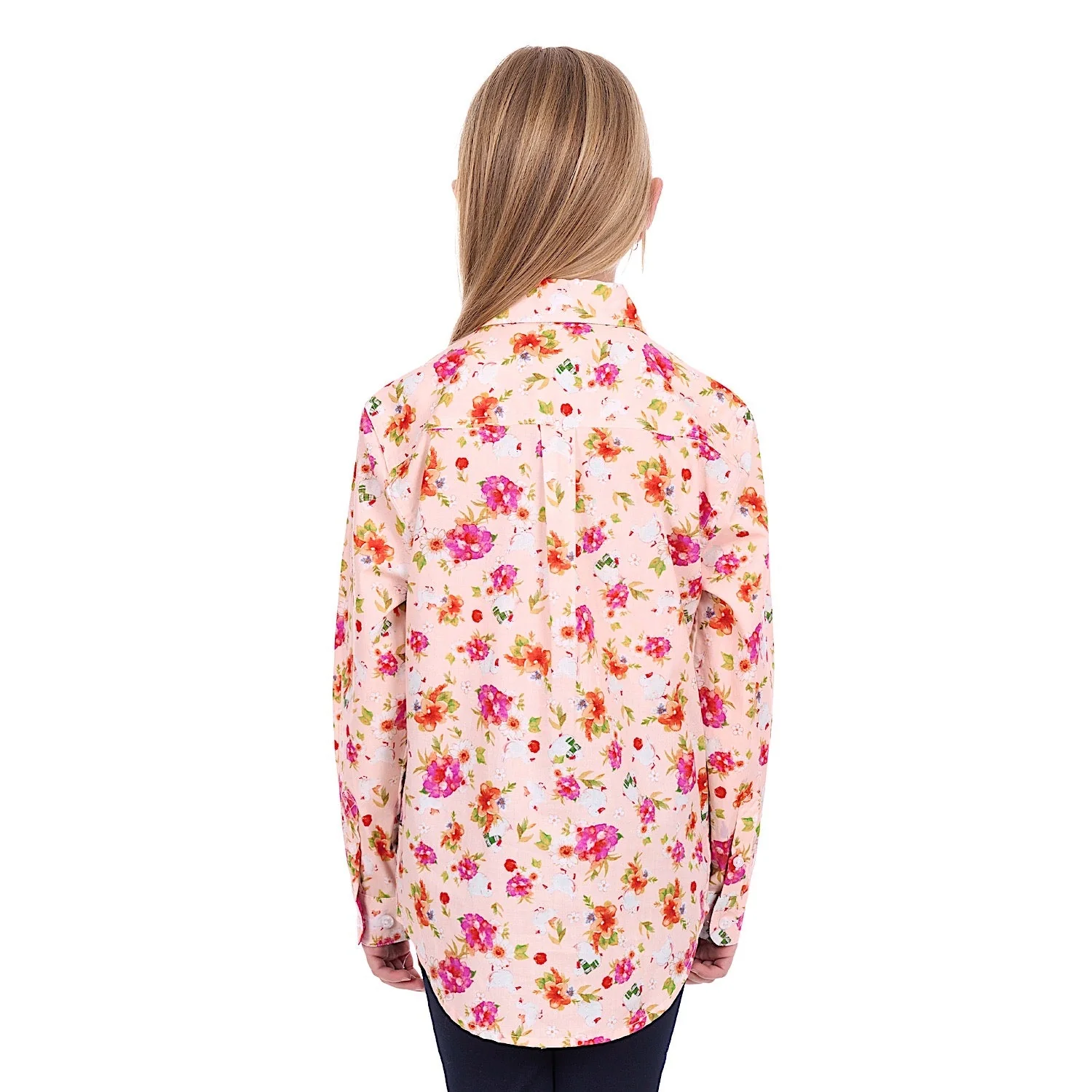 Hard Slog Girl's Lily 1/2 Placket Shirt - Pink - Image 4