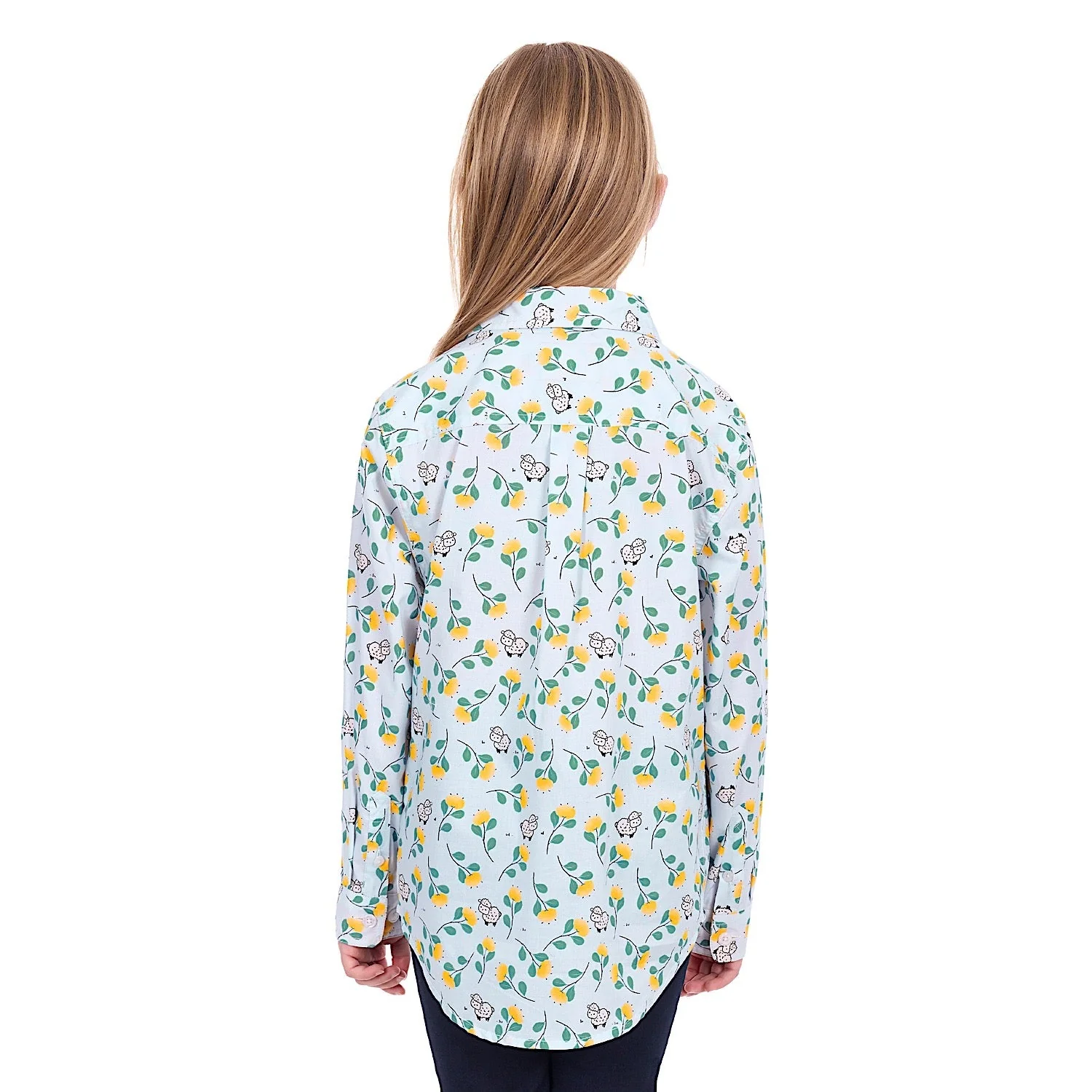 Hard Slog Girl's Suzie 1/2 Placket Shirt - Light Blue - Image 4