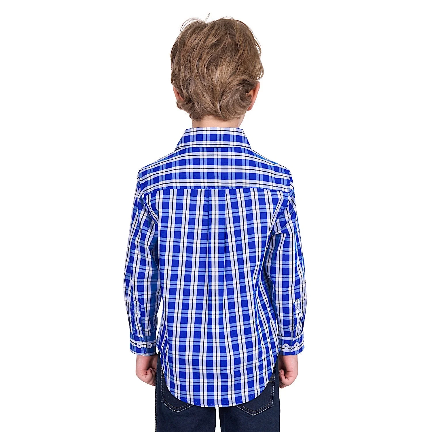 Hard Slog Kid's Levers Half Placket Long Sleeve Shirt - Royal/White - Image 4