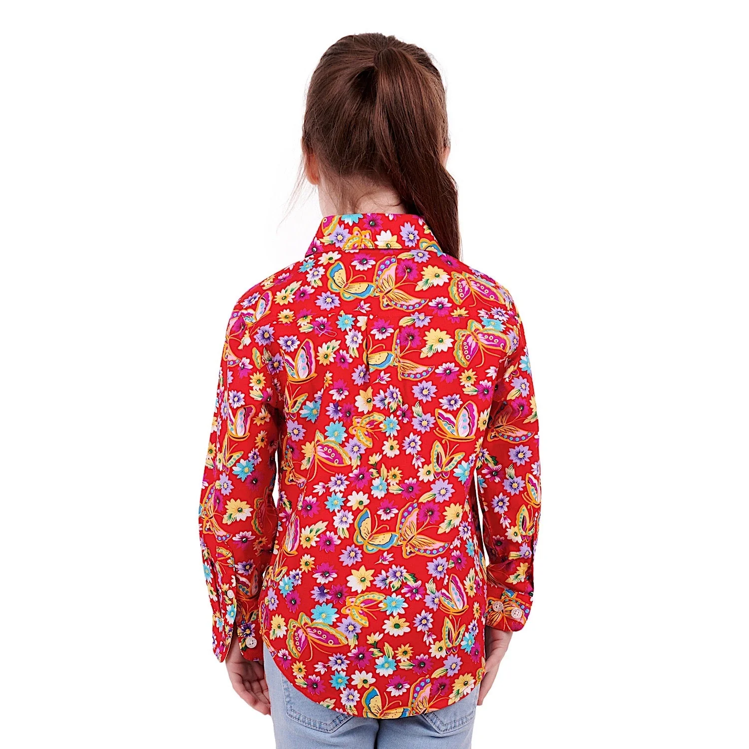 Hard Slog Kids Mirabel Half Placket Shirt Red - Image 3