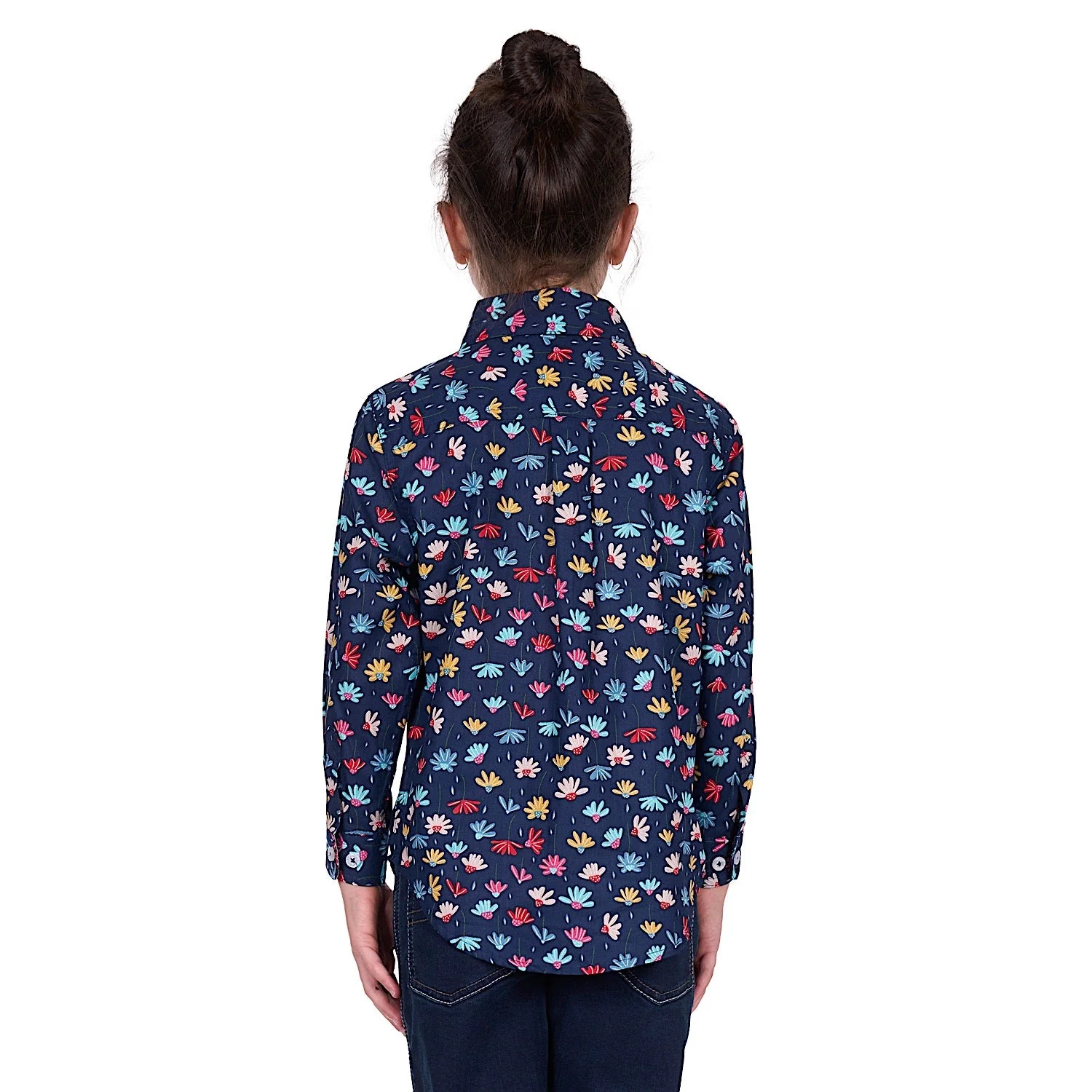 Hard Slog Kid's Tori Half Placket Long Sleeve Shirt - Navy - Image 4