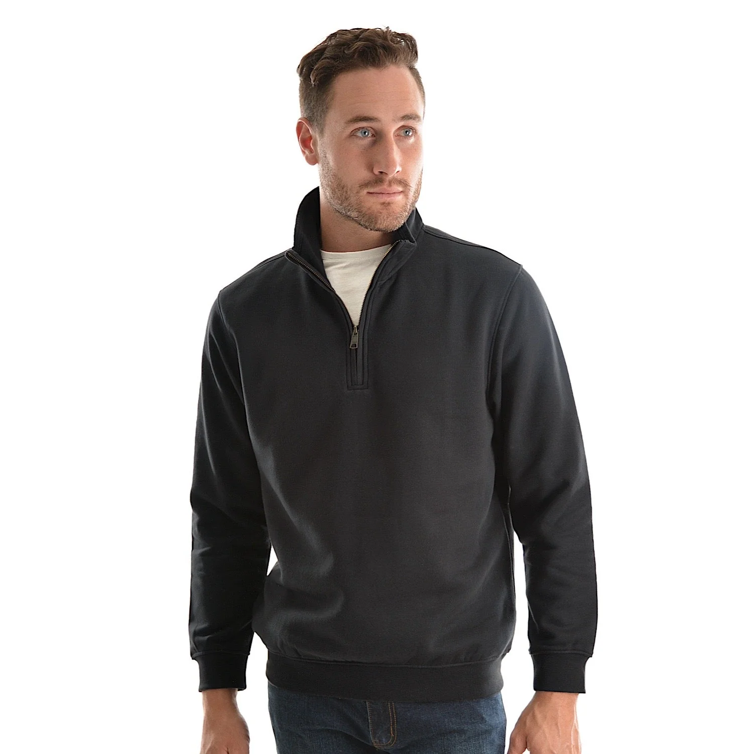 Hard Slog Men's 1/4 Zip Fleece Top - Charcoal