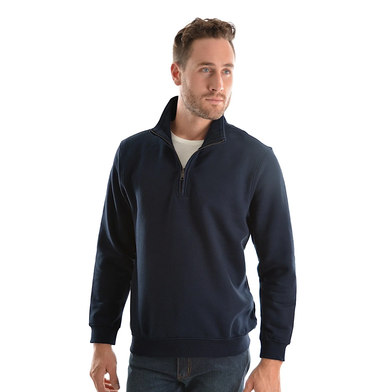 Hard Slog Men's 1/4 Zip Fleece Top - Dark Navy