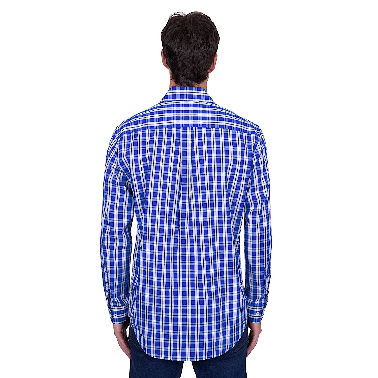 Hard Slog Men's Levers Half Placket Long Sleeve Shirt - Royal/White - Image 4