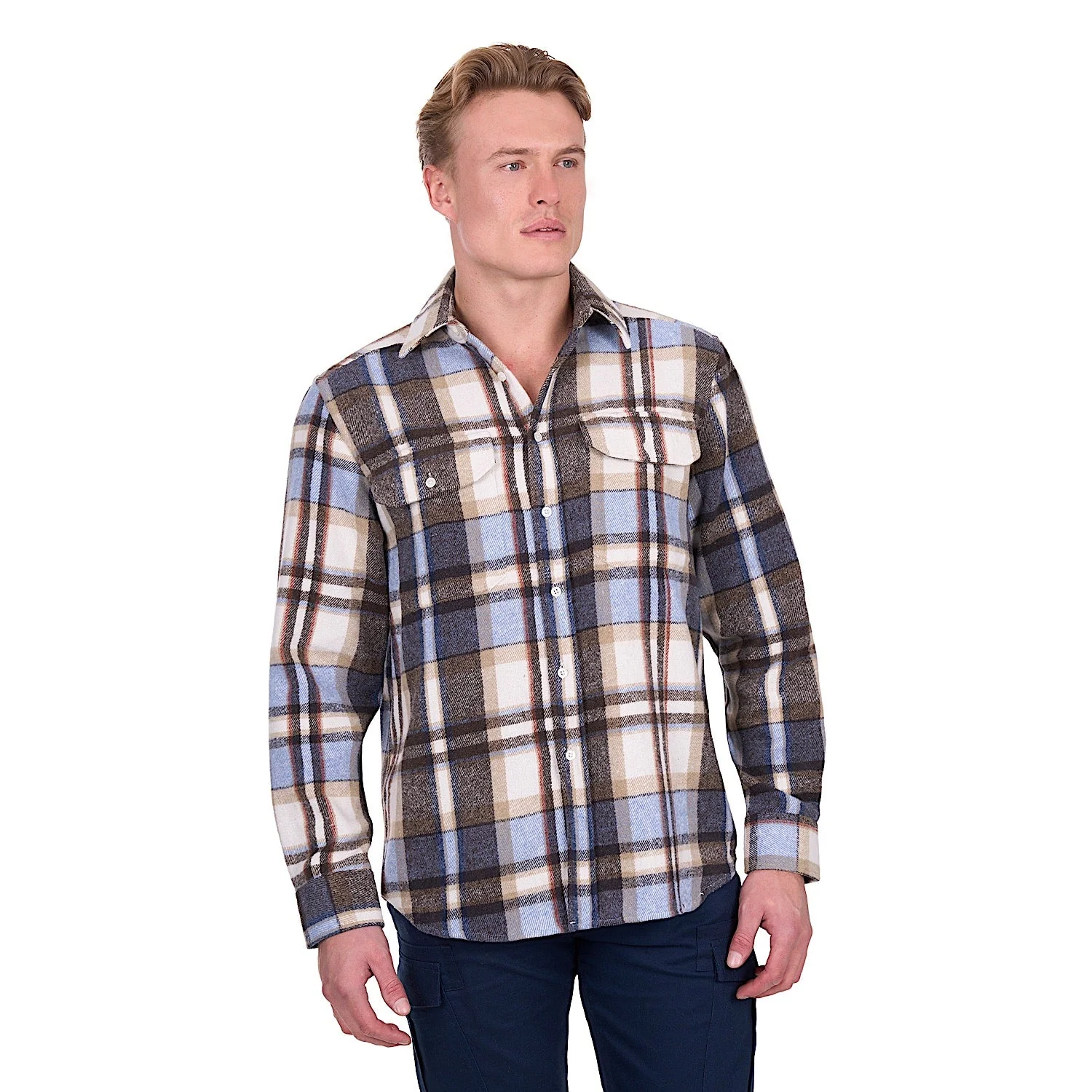 Hard Slog Men's Victor Thermal Shirt - Tan/Light Blue
