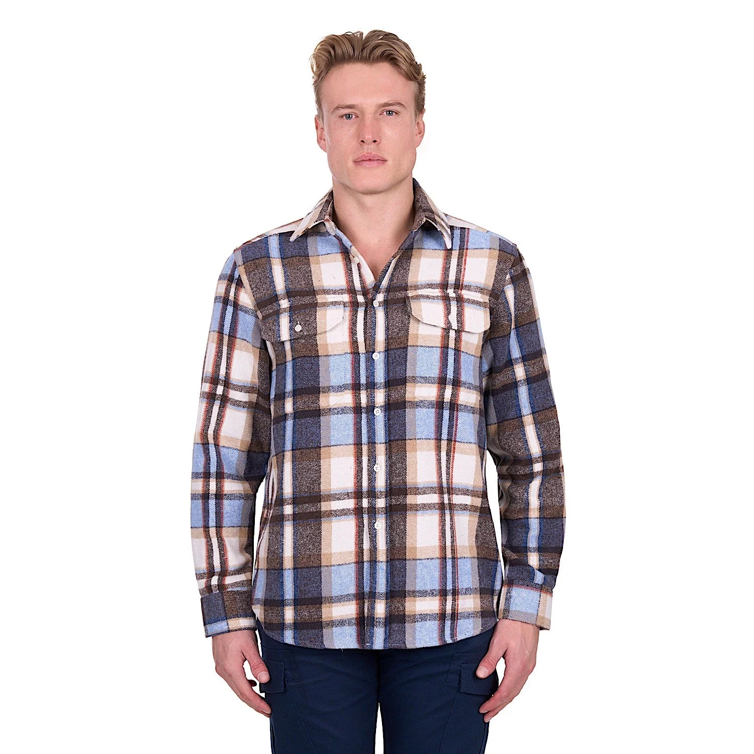 Hard Slog Men's Victor Thermal Shirt - Tan/Light Blue - Image 2
