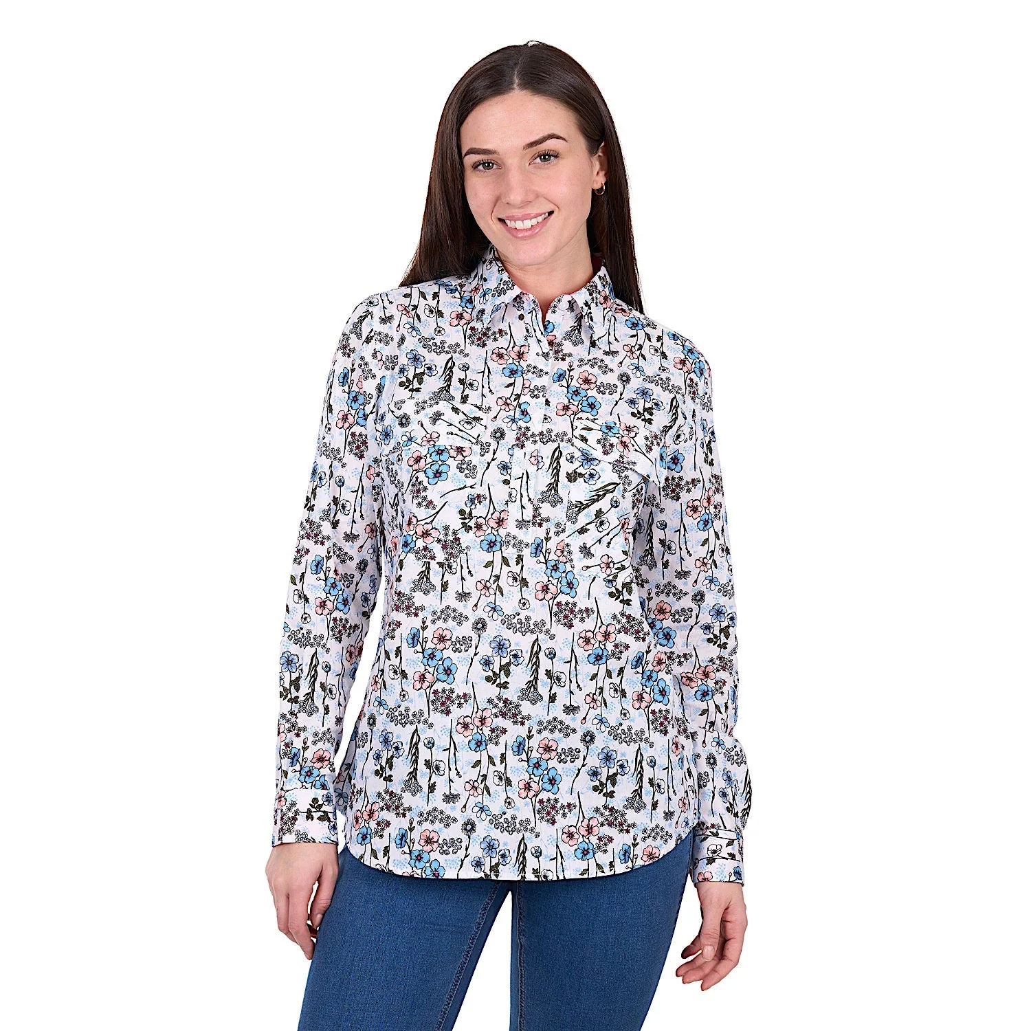 Hard Slog Women's Alice 1/2 Placket Shirt - Blue