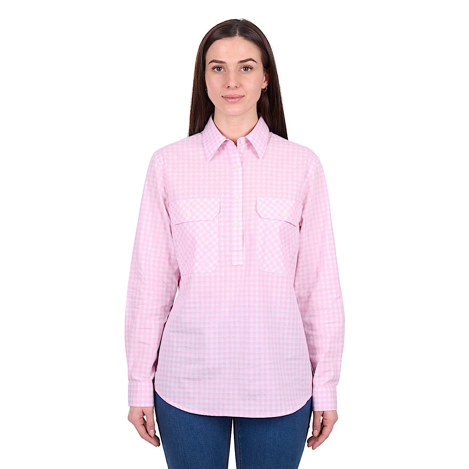 Hard Slog Women's Clara 1/2 Placket Shirt - Pink - Image 2