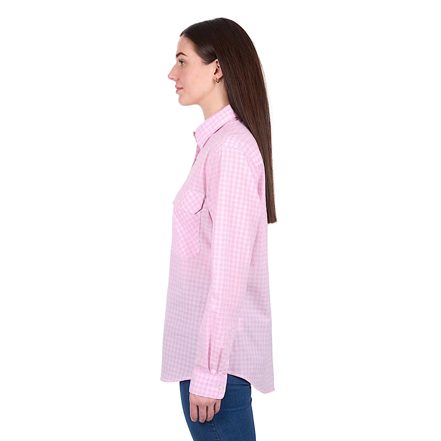Hard Slog Women's Clara 1/2 Placket Shirt - Pink - Image 3