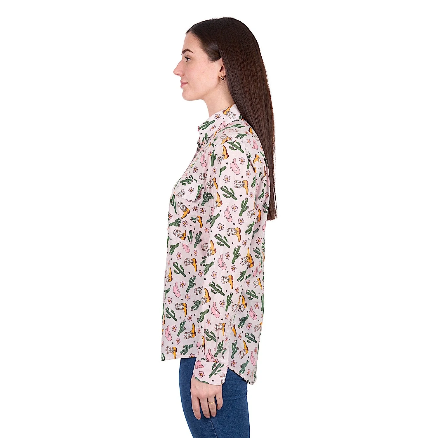 Hard Slog Women's Cleo 1/2 Placket Shirt - Pink - Image 3
