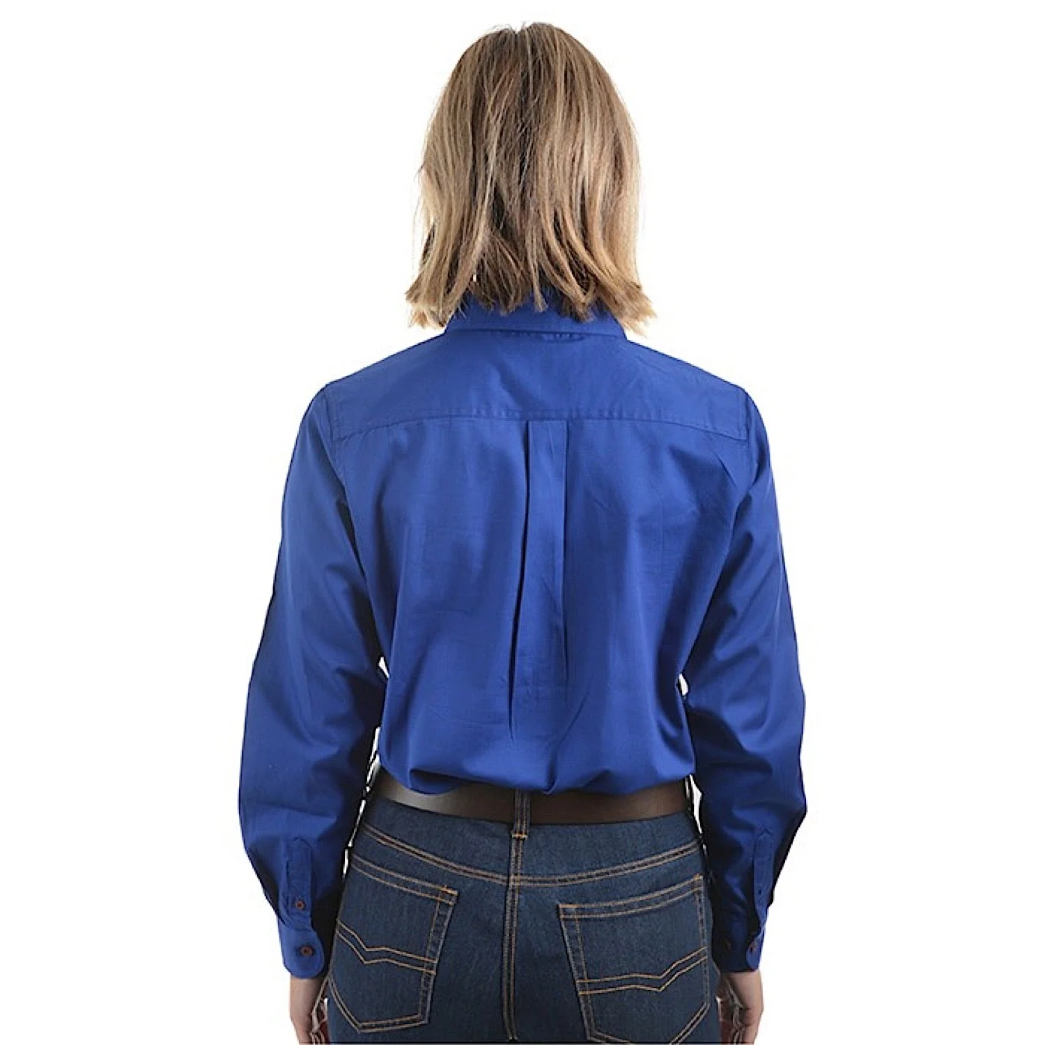 Hard Slog Women's Half Placket Light Cotton Shirt - Royal Blue - Image 3