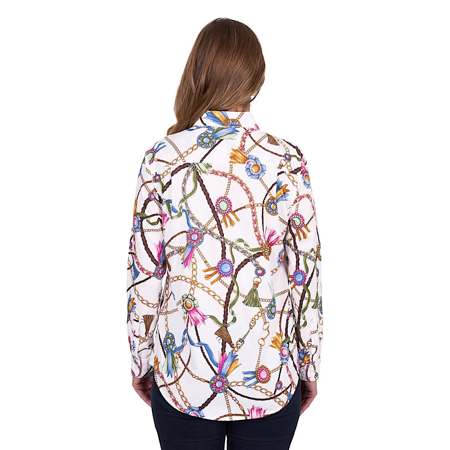 Hard Slog Women's Jolie Full Placket Long Sleeve Shirt - White - Image 4