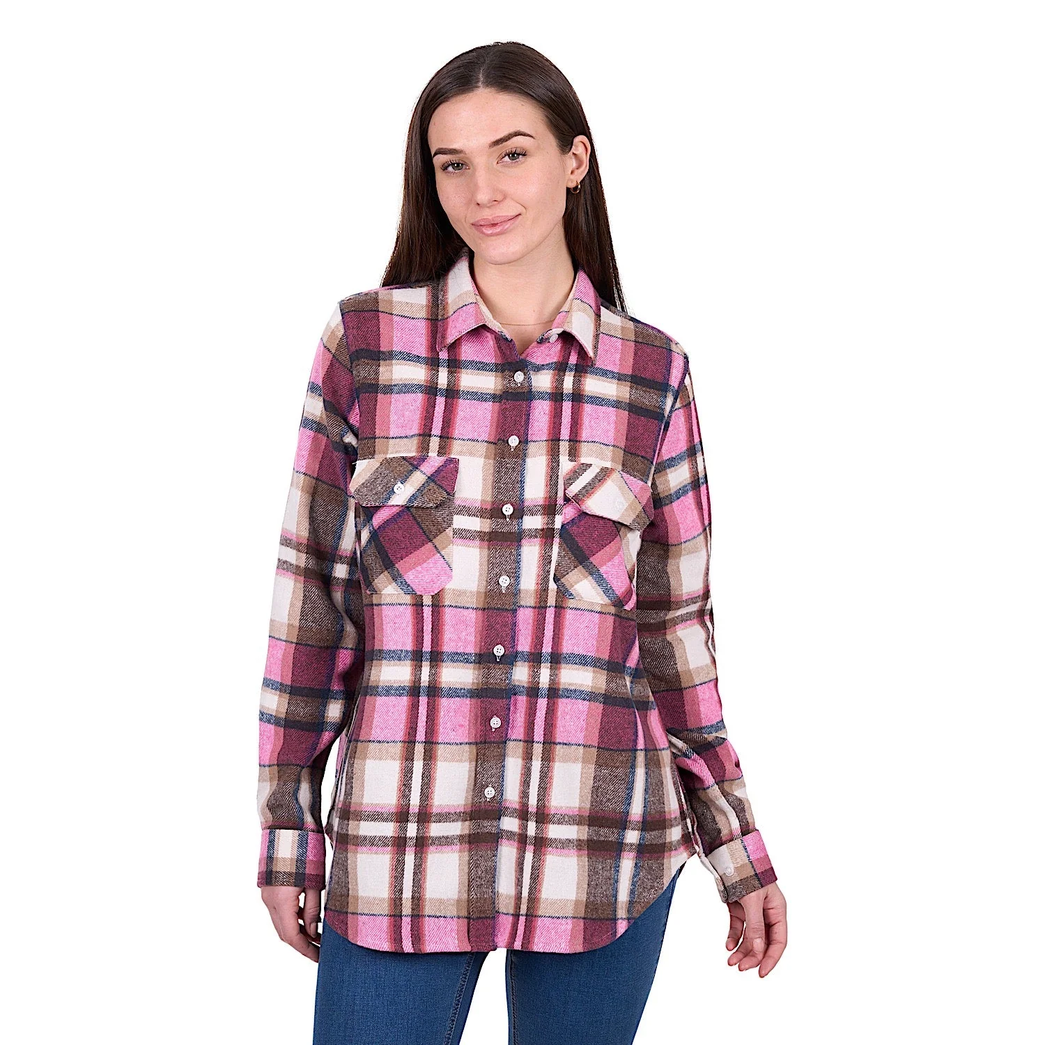 Hard Slog Women's Ori Thermal Shirt - Pink/Tan