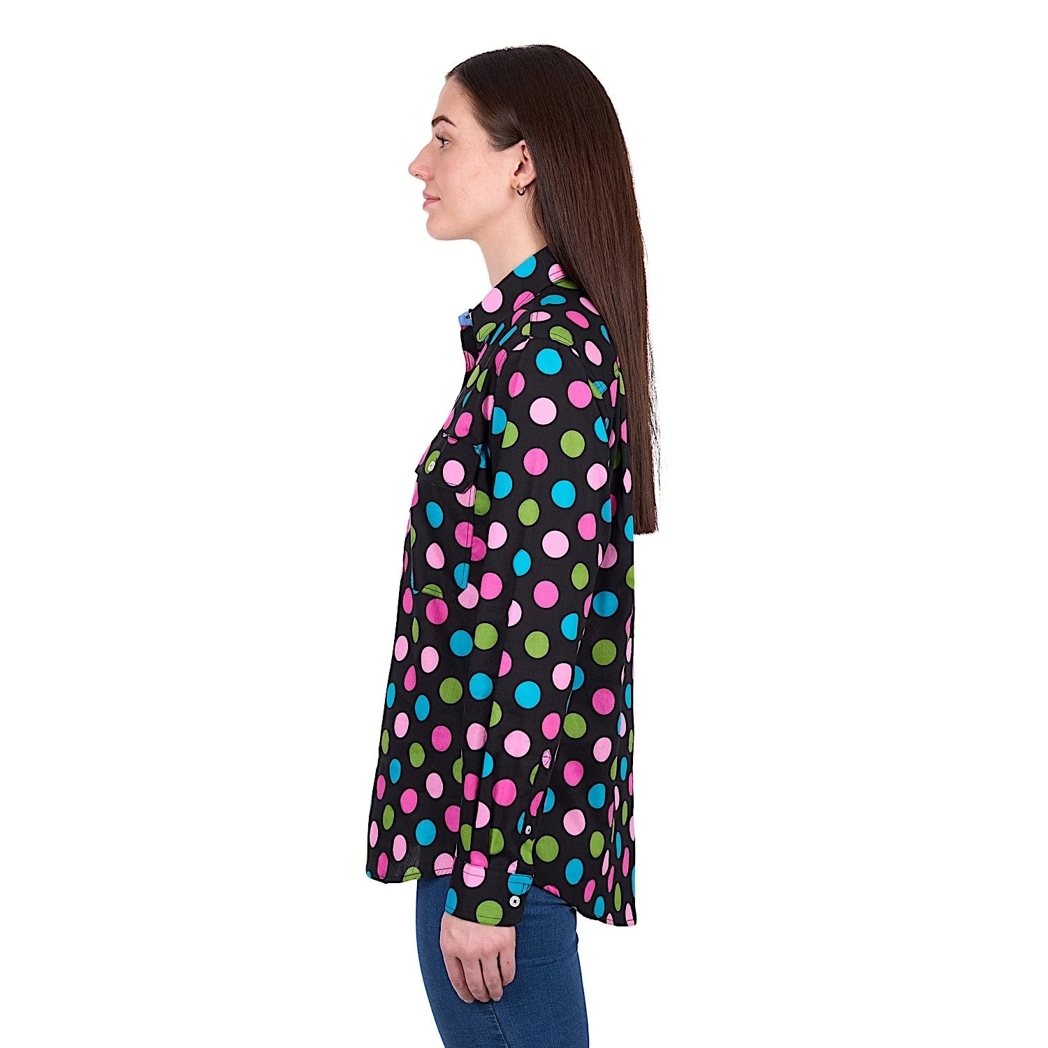 Hard Slog Women's Rena 1/2 Placket Shirt - Multi - Image 3