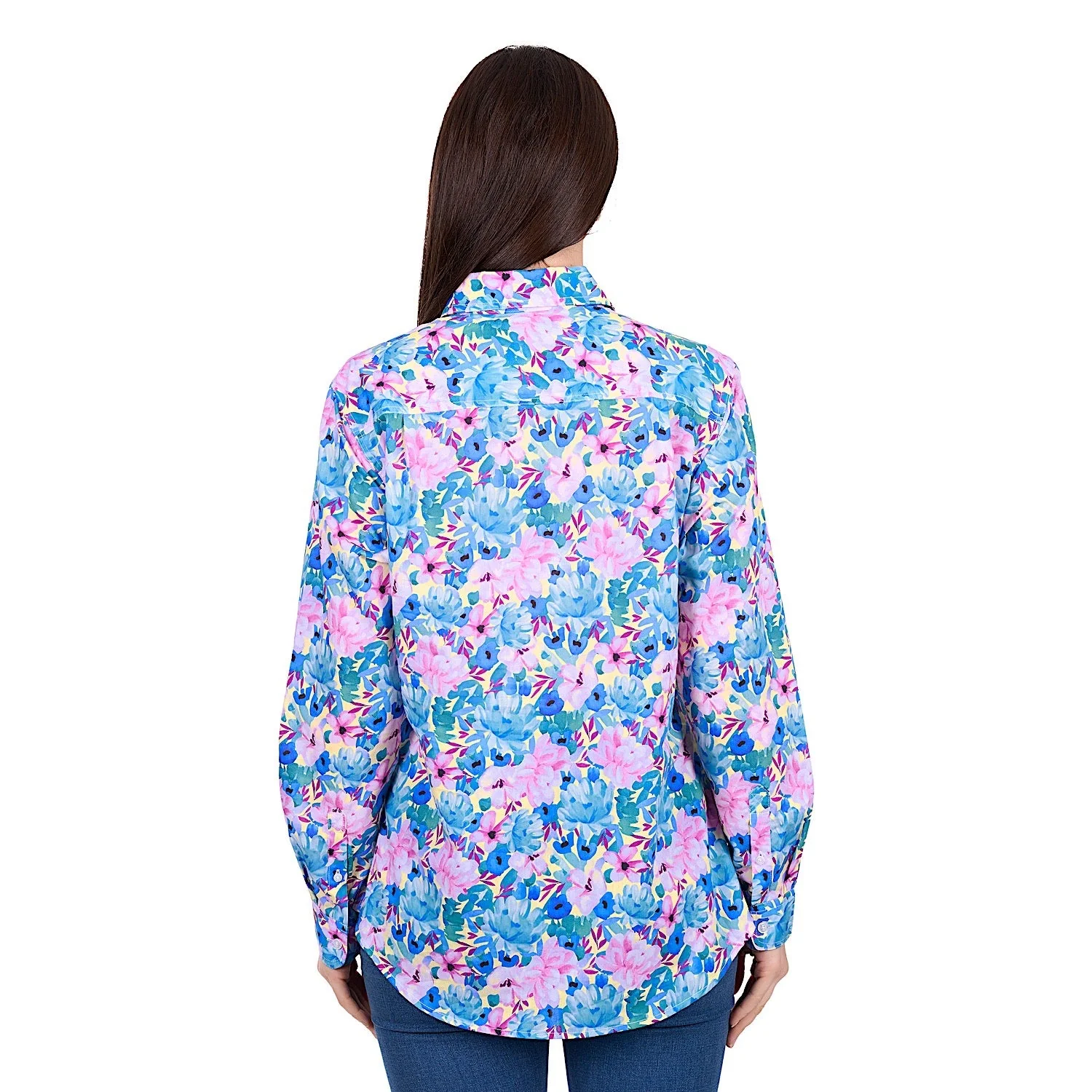 Hard Slog Women's Trixie 1/2 Placket Shirt - Blue/Multi - Image 4