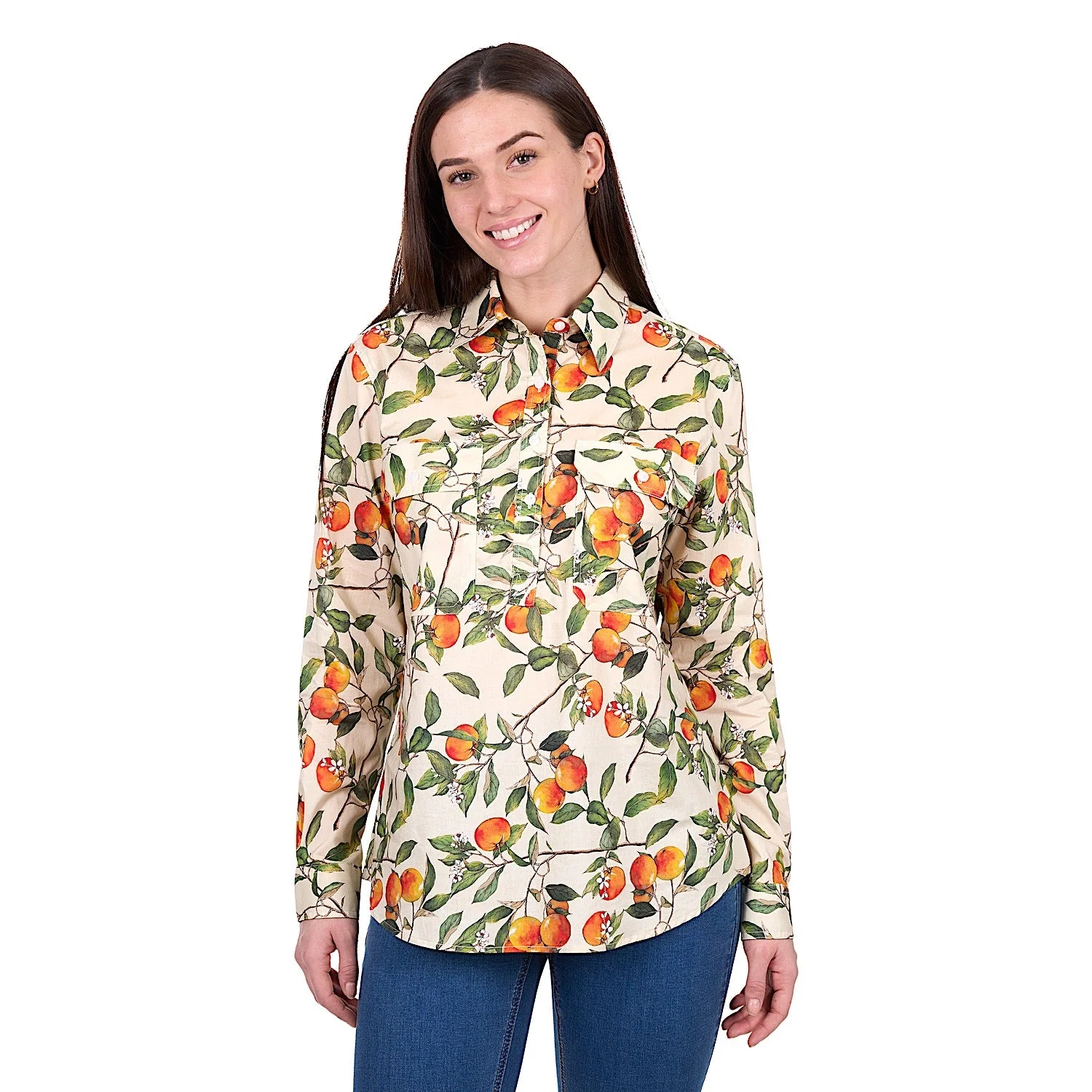 Hard Slog Women's Zia 1/2 Placket Shirt - Green