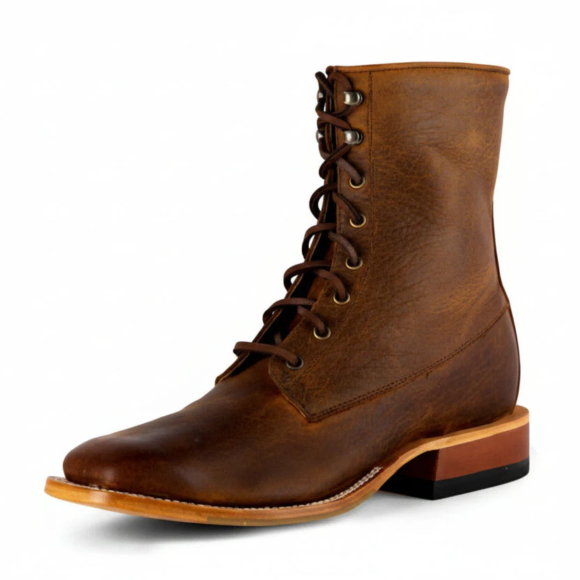 Horse Power Men's Distressed Bison Lace Up Boot - Distressed Brown