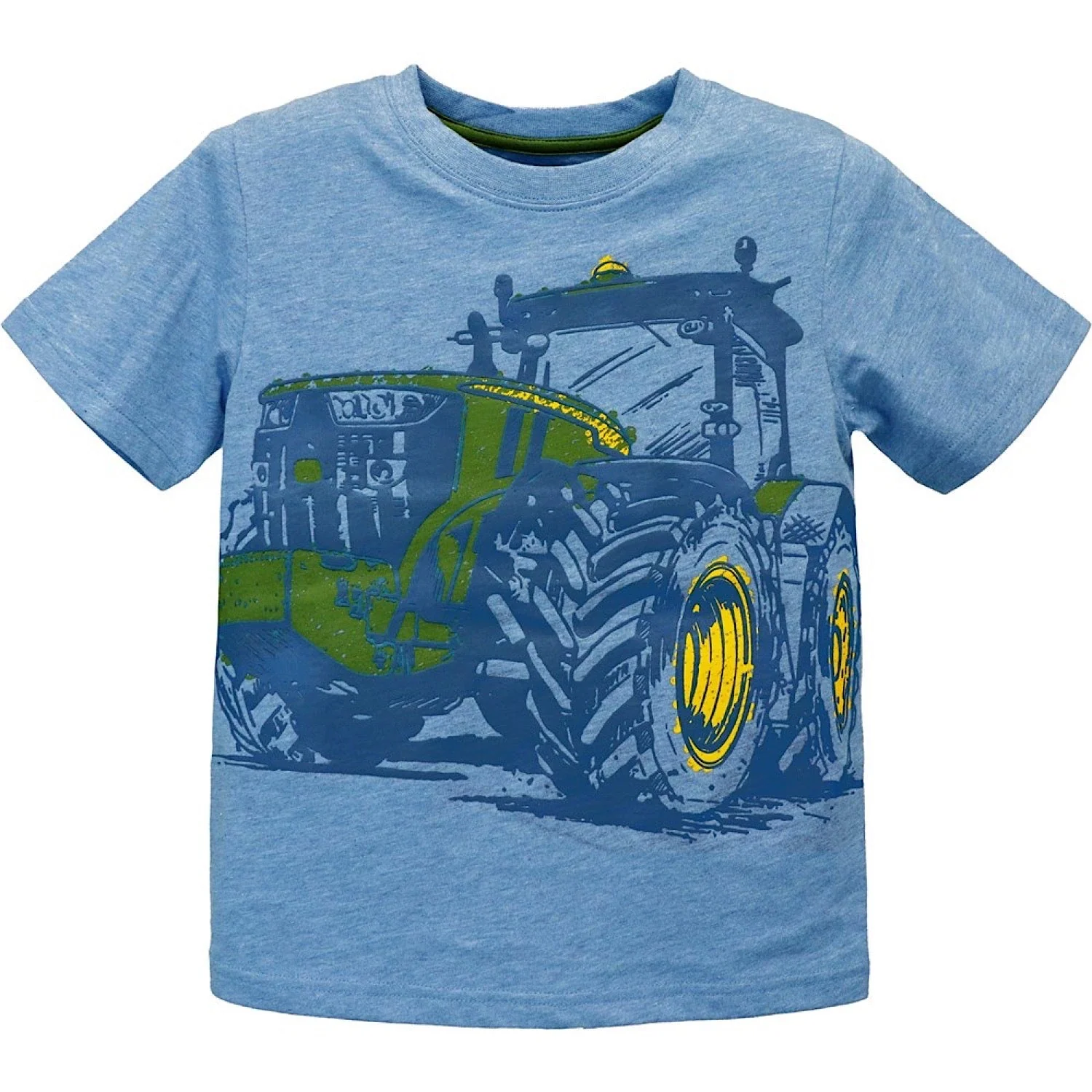 John Deere Kid's Bold Sketch Tractor Tee - Chambray Heather