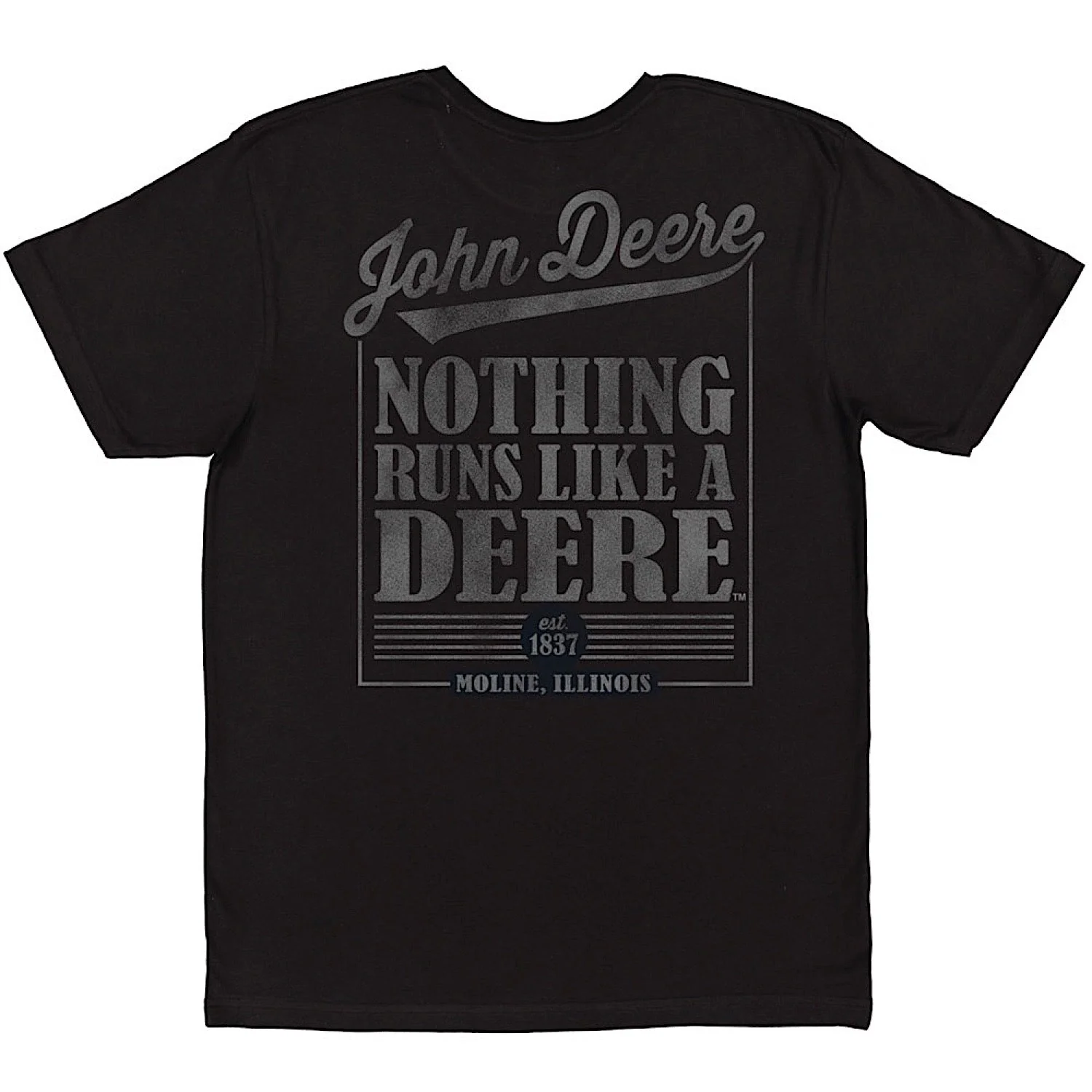 John Deere Nothing Runs Like a Deere Graphic T Shirt - Black - Image 2