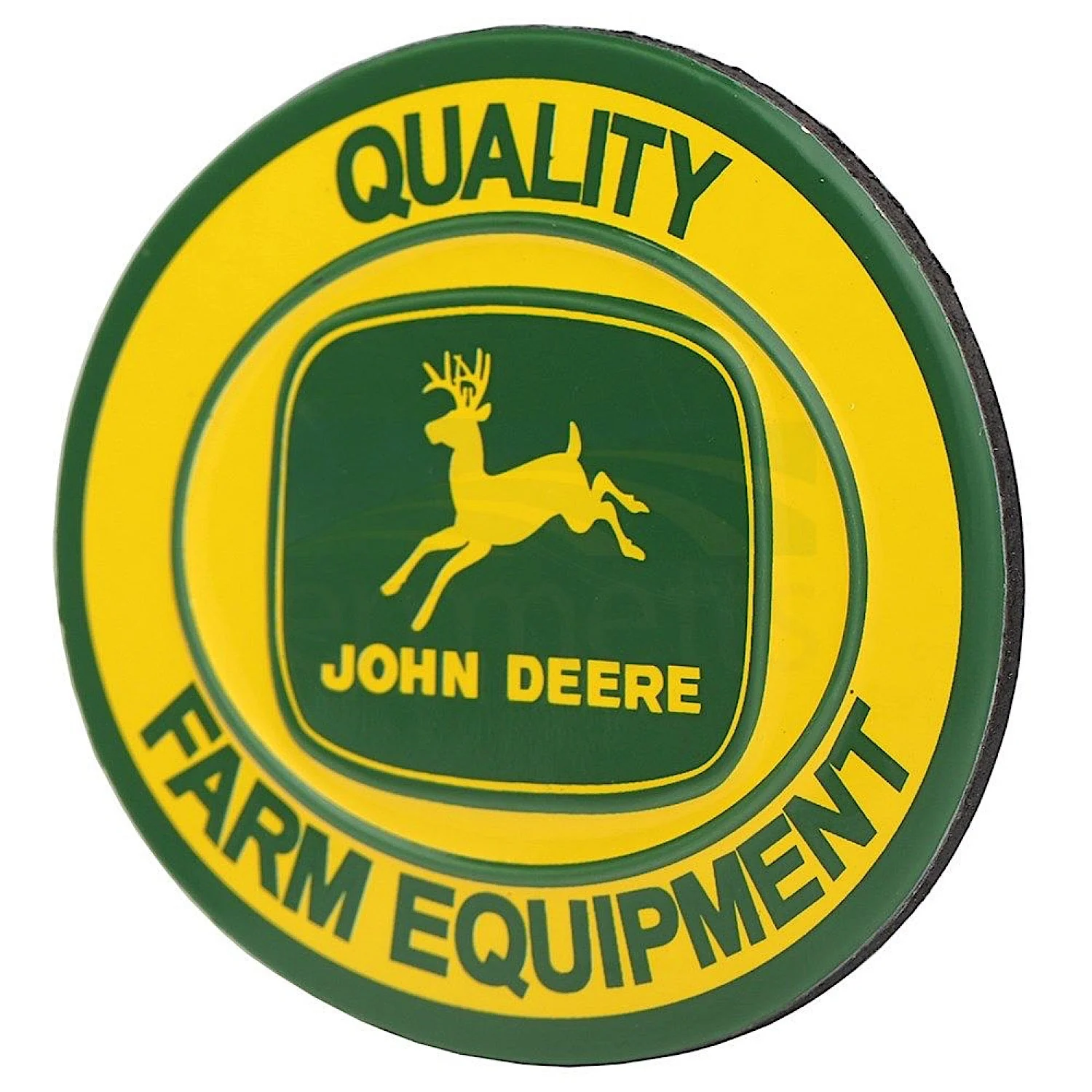 John Deere Quality Farm Equipment Oval Embossed Metal Magnet - Image 2
