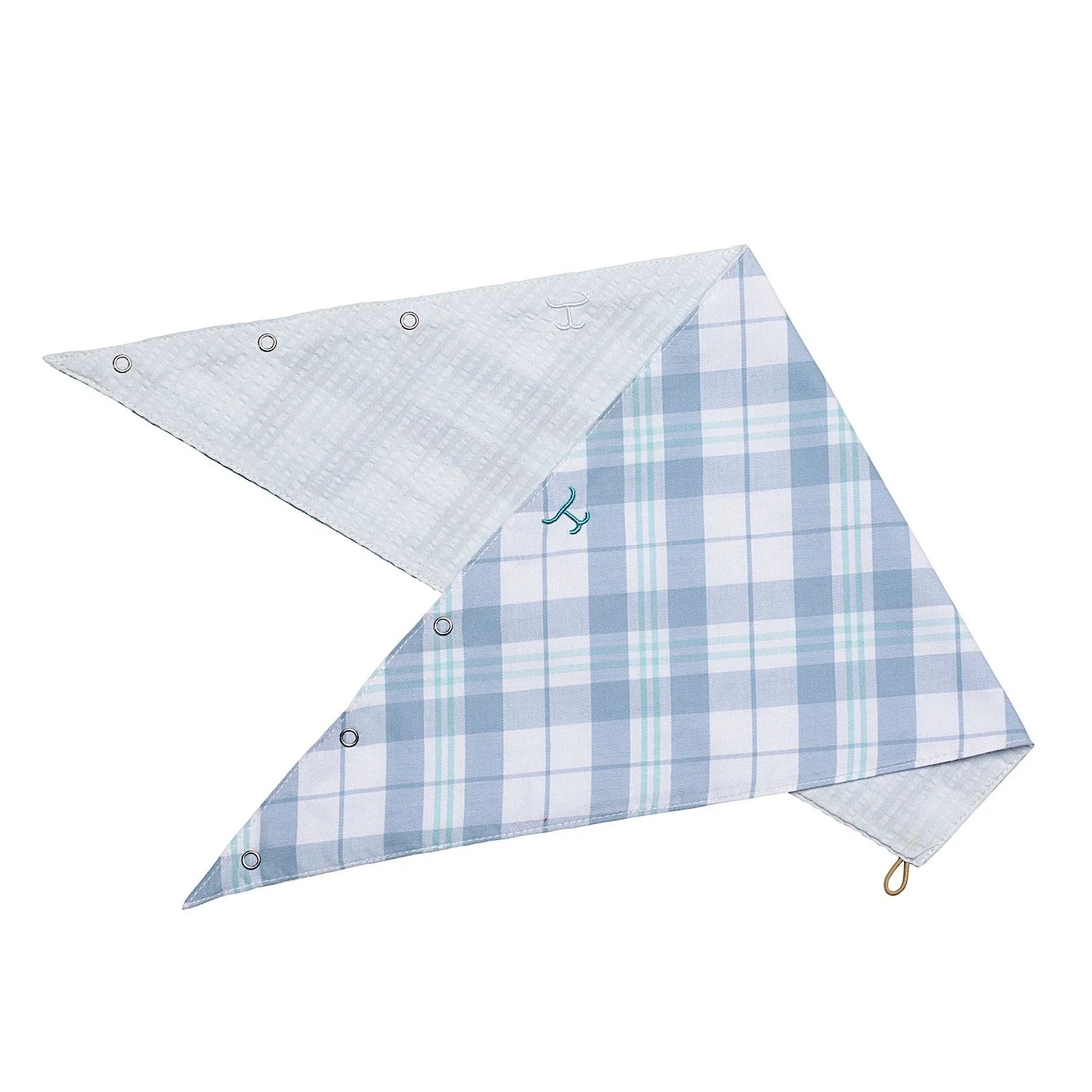 Just Country Carlee Double Sided Scarf - Bluebell & White Plaid/Arctic Ice - Image 3