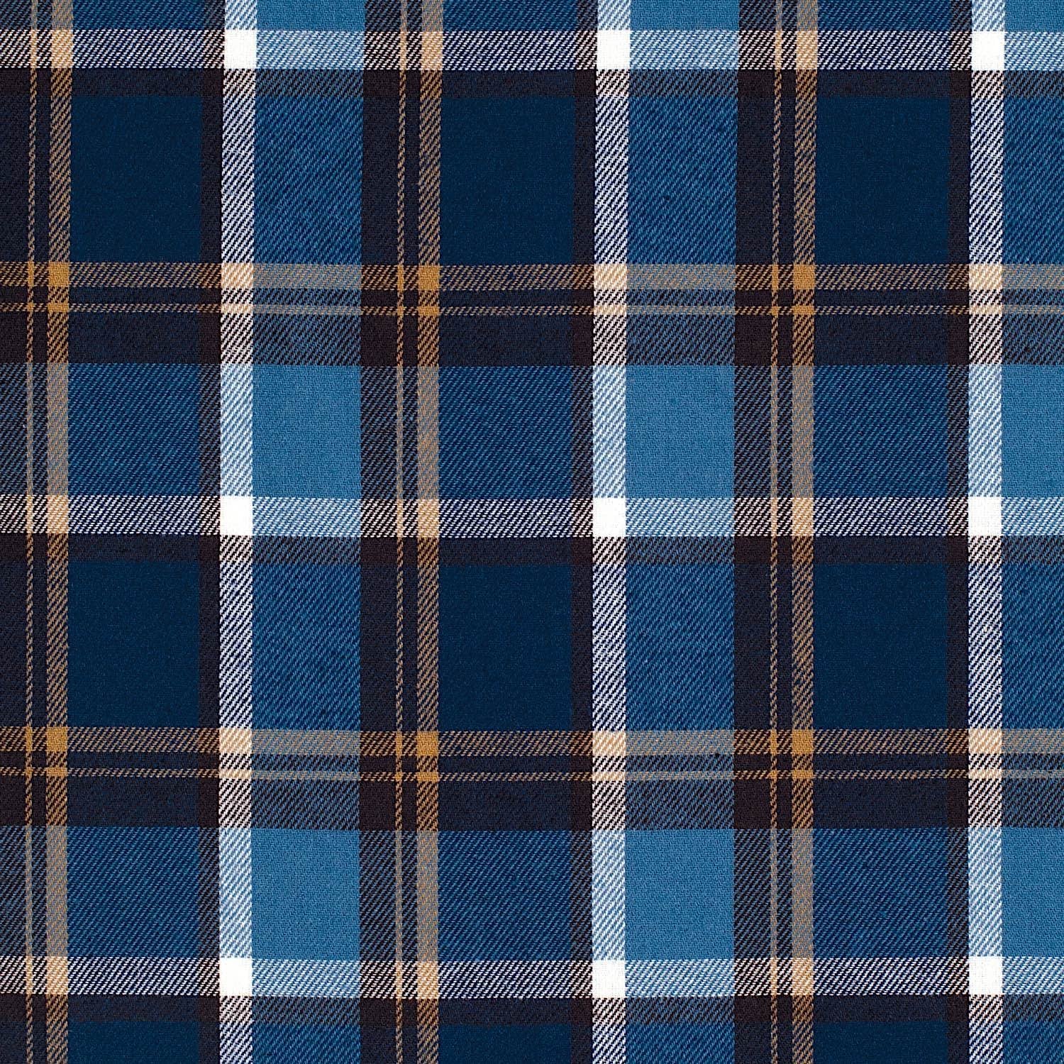 Just Country Men's Cameron Flannel Shirt - Plaid Blue / Navy / Tan - Image 3