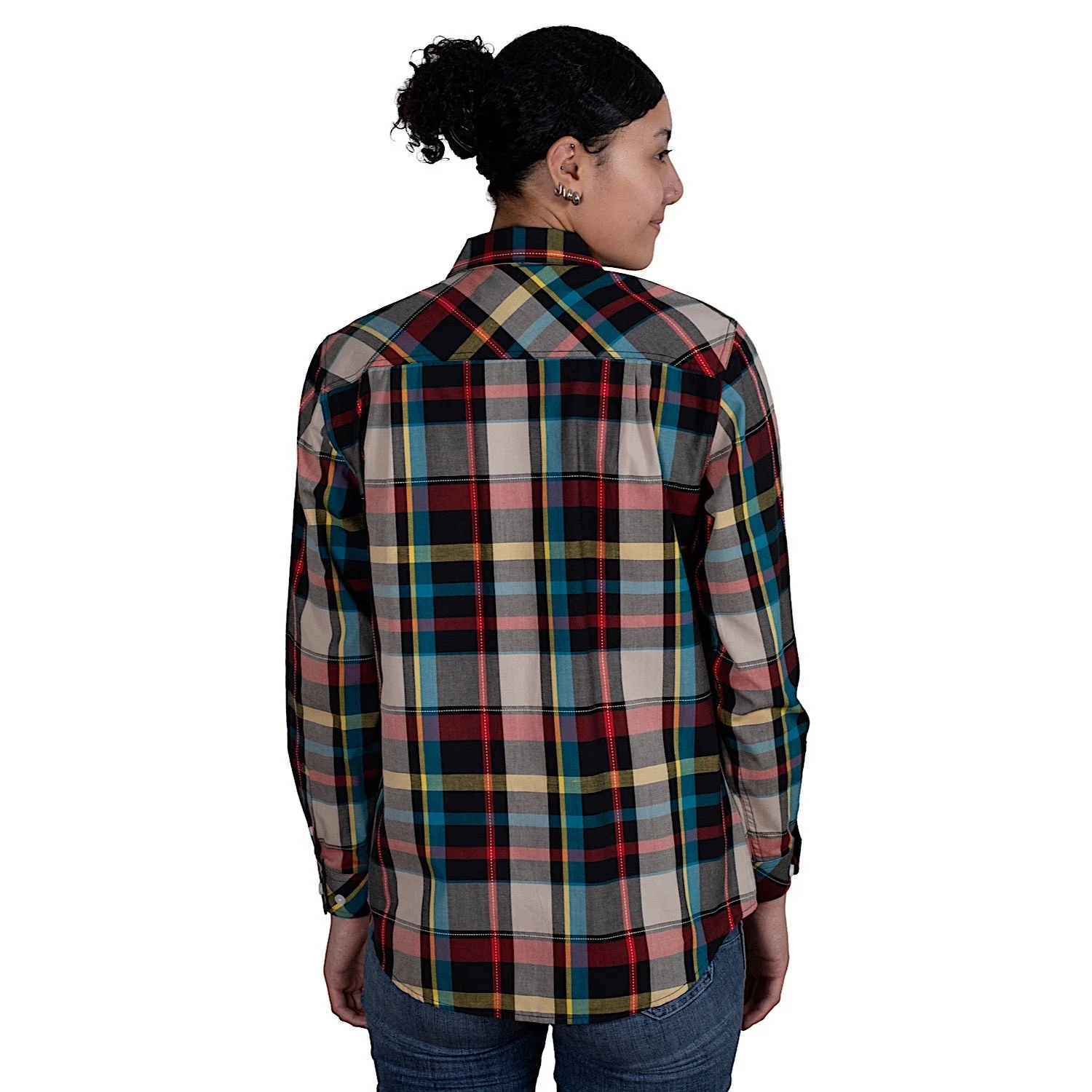 Just Country Women's Abbey Full Button Print Work Shirt - Vintage Plaid - Image 2