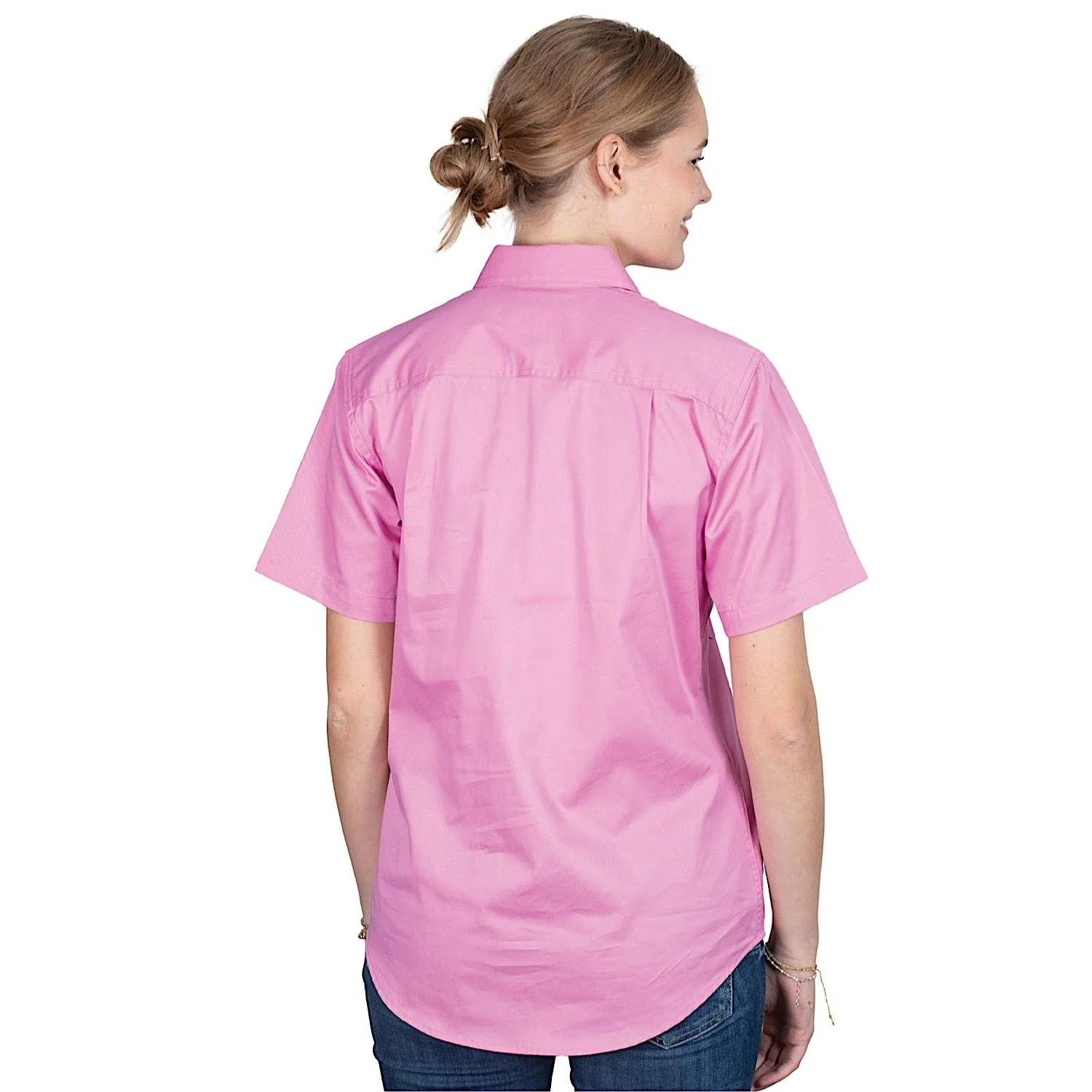 Just Country Women's Evie Half Button Short Sleeve Work Shirt - Musk - Image 2