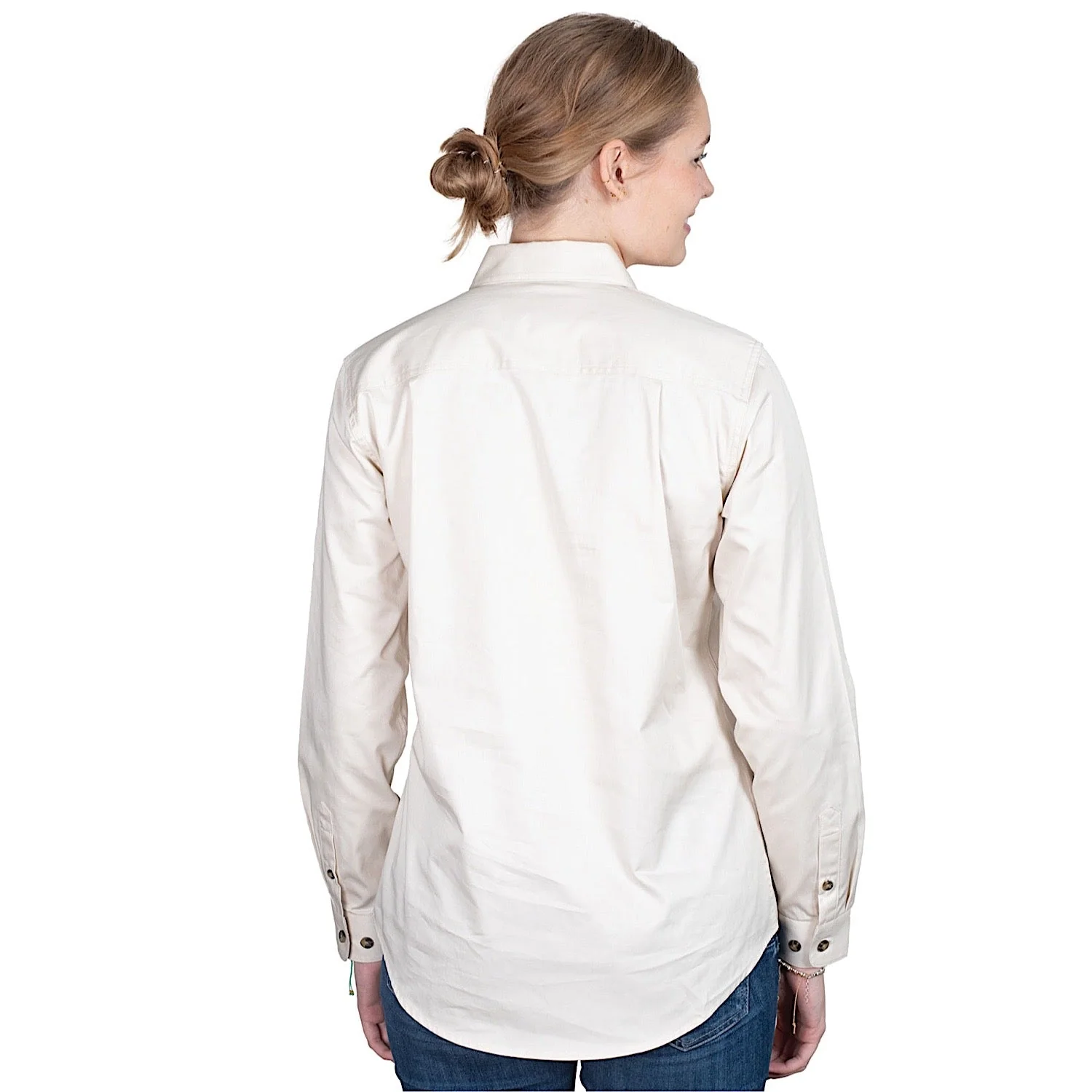 Just Country Women's Jahna Half Button Work Shirt - Oat - Image 2