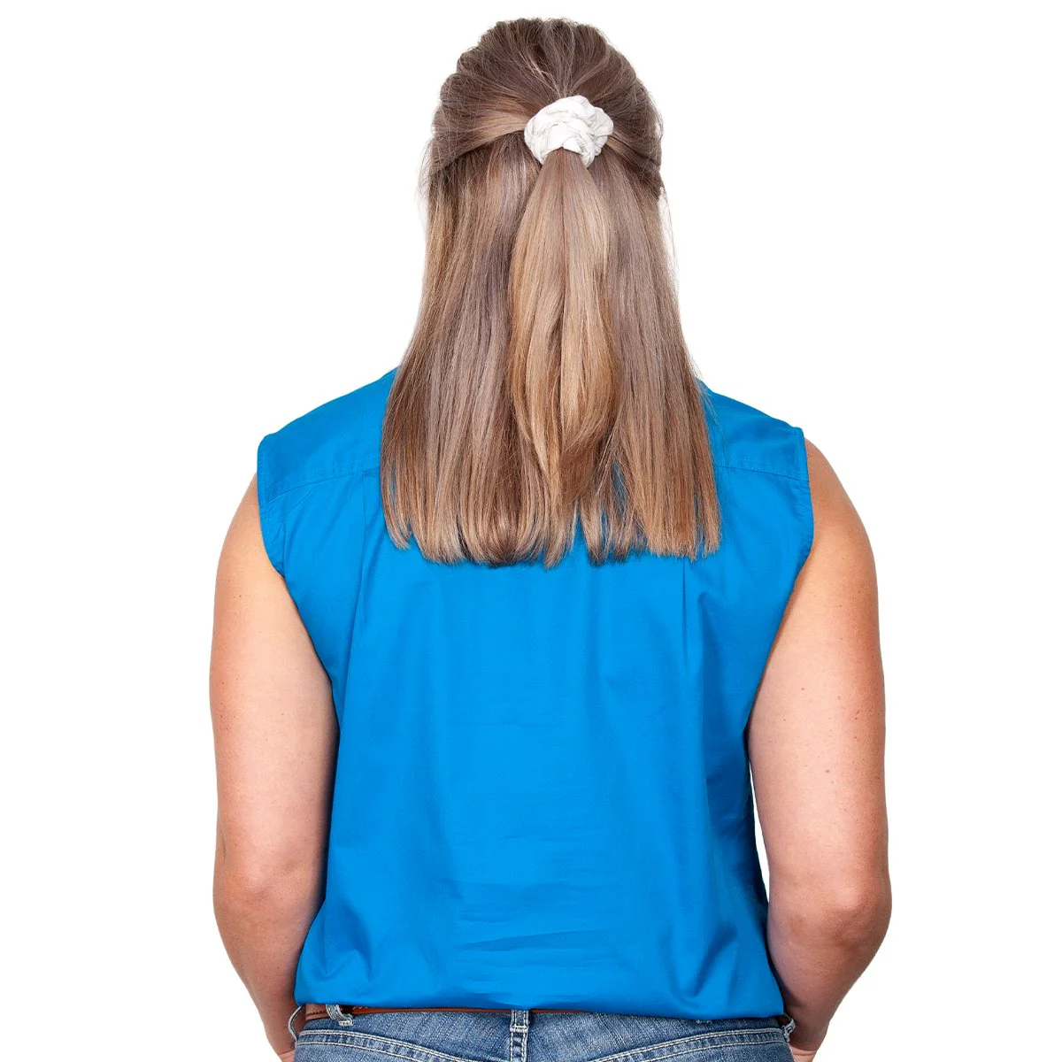 Just Country Women's Kerry Sleeveless Half Button Work Shirt - Blue Jewel - Image 2