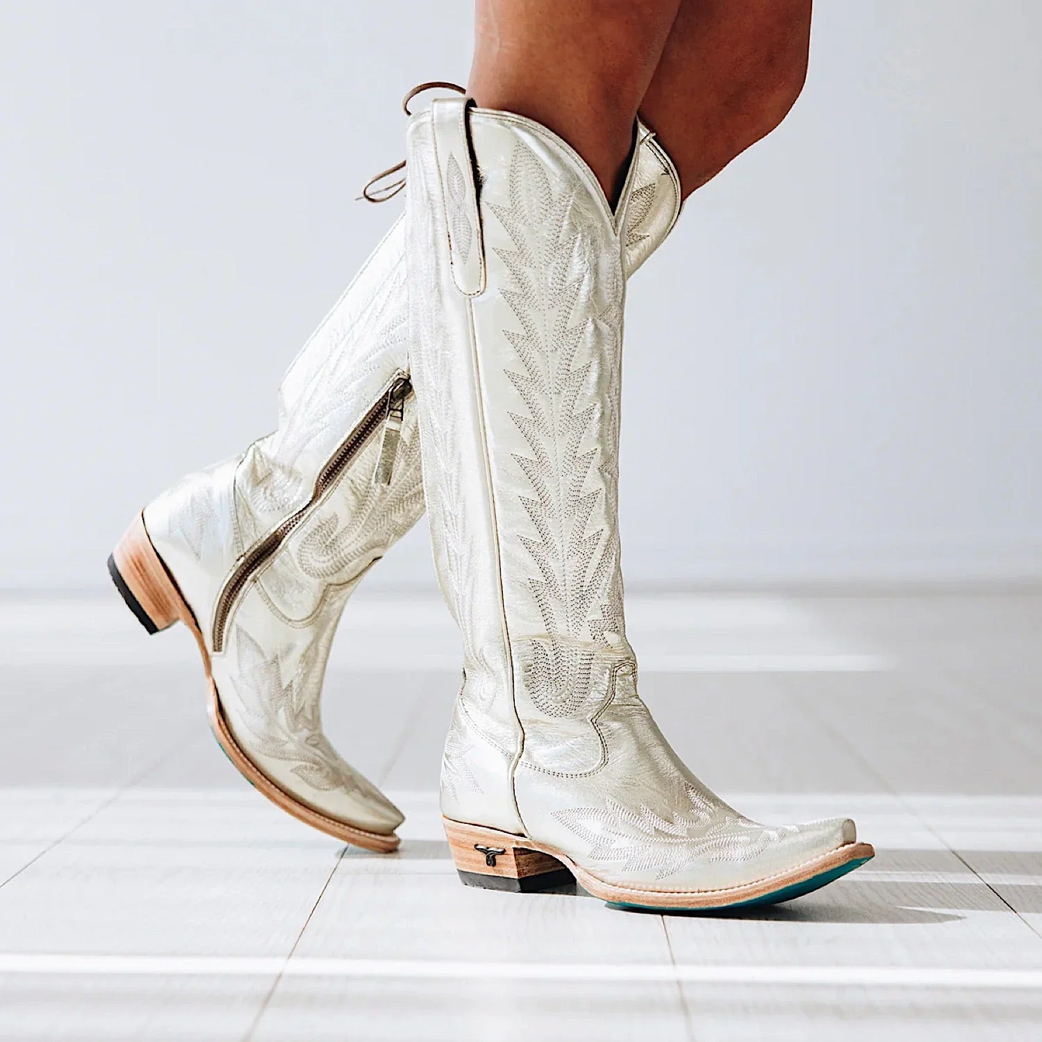 Lane Boots Lexington Knee High Corset - Champagne Metallic - Image 2