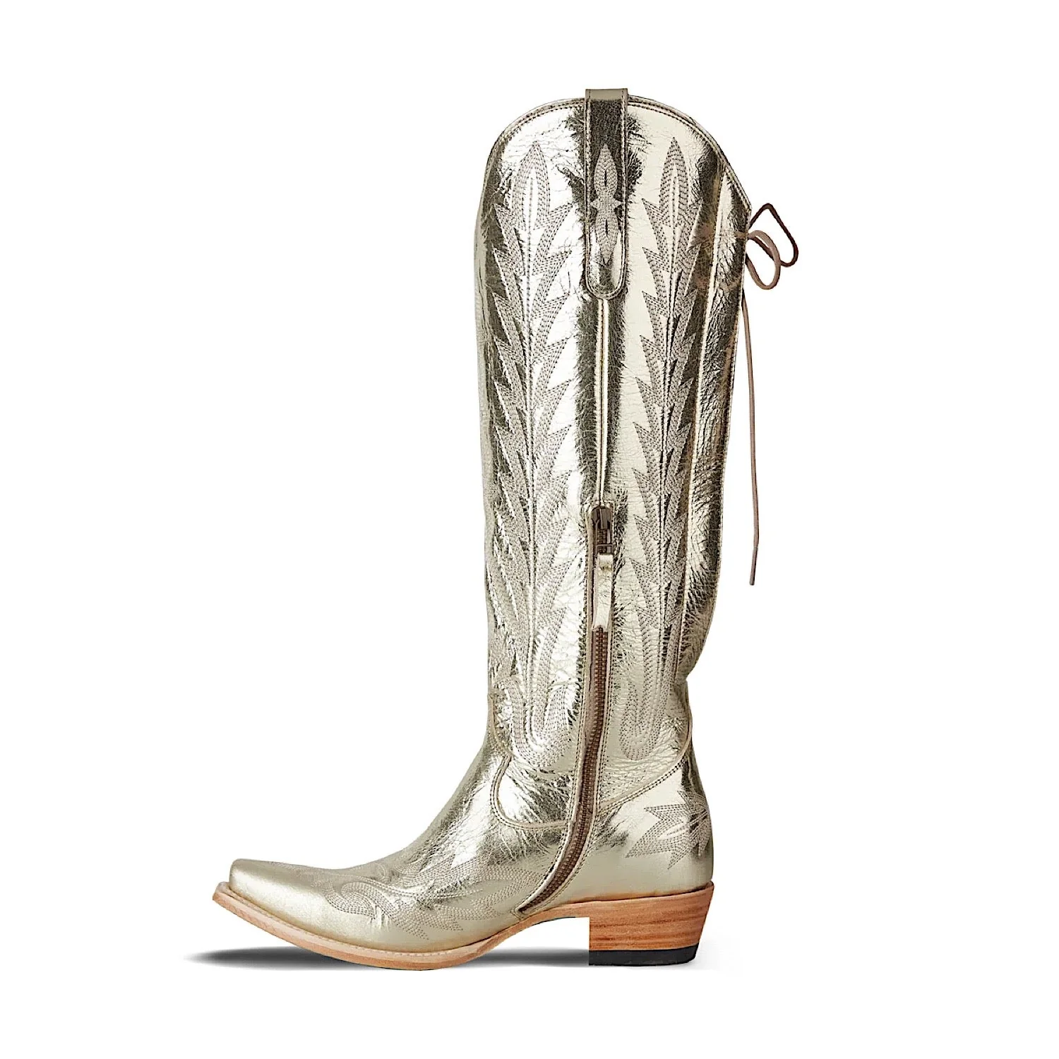 Lane Boots Lexington Knee High Corset - Champagne Metallic - Image 5